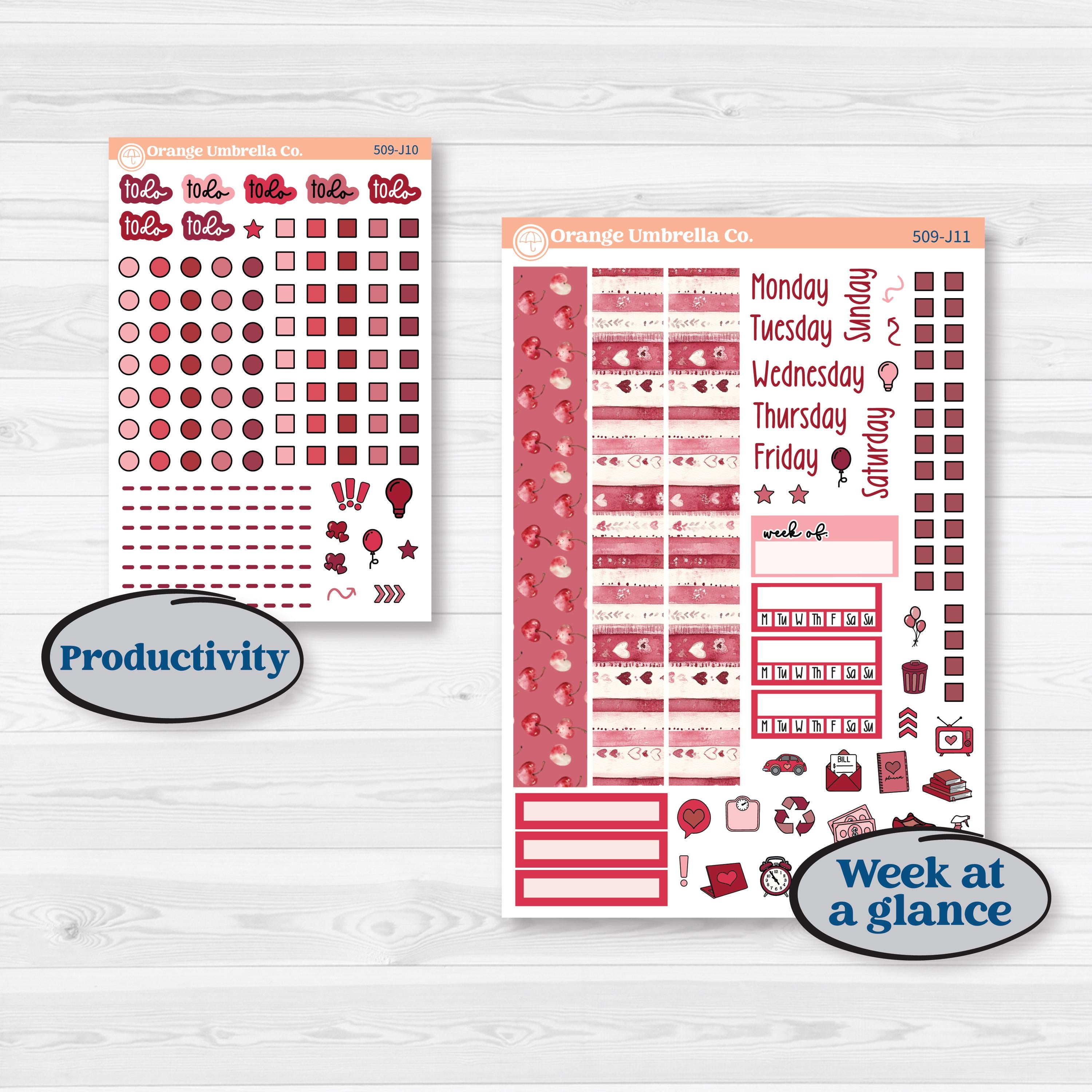 Valentine Book Kit | A5 Daily Duo Planner Kit Stickers | Romance | KIT-509-J
