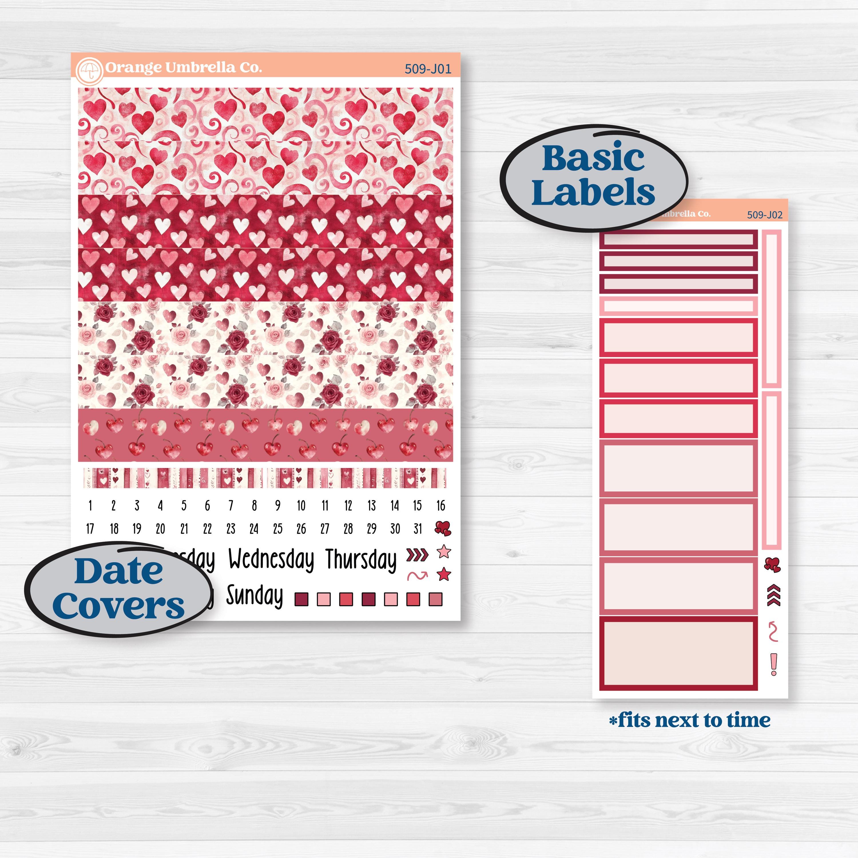 Valentine Book Kit | A5 Daily Duo Planner Kit Stickers | Romance | KIT-509-J