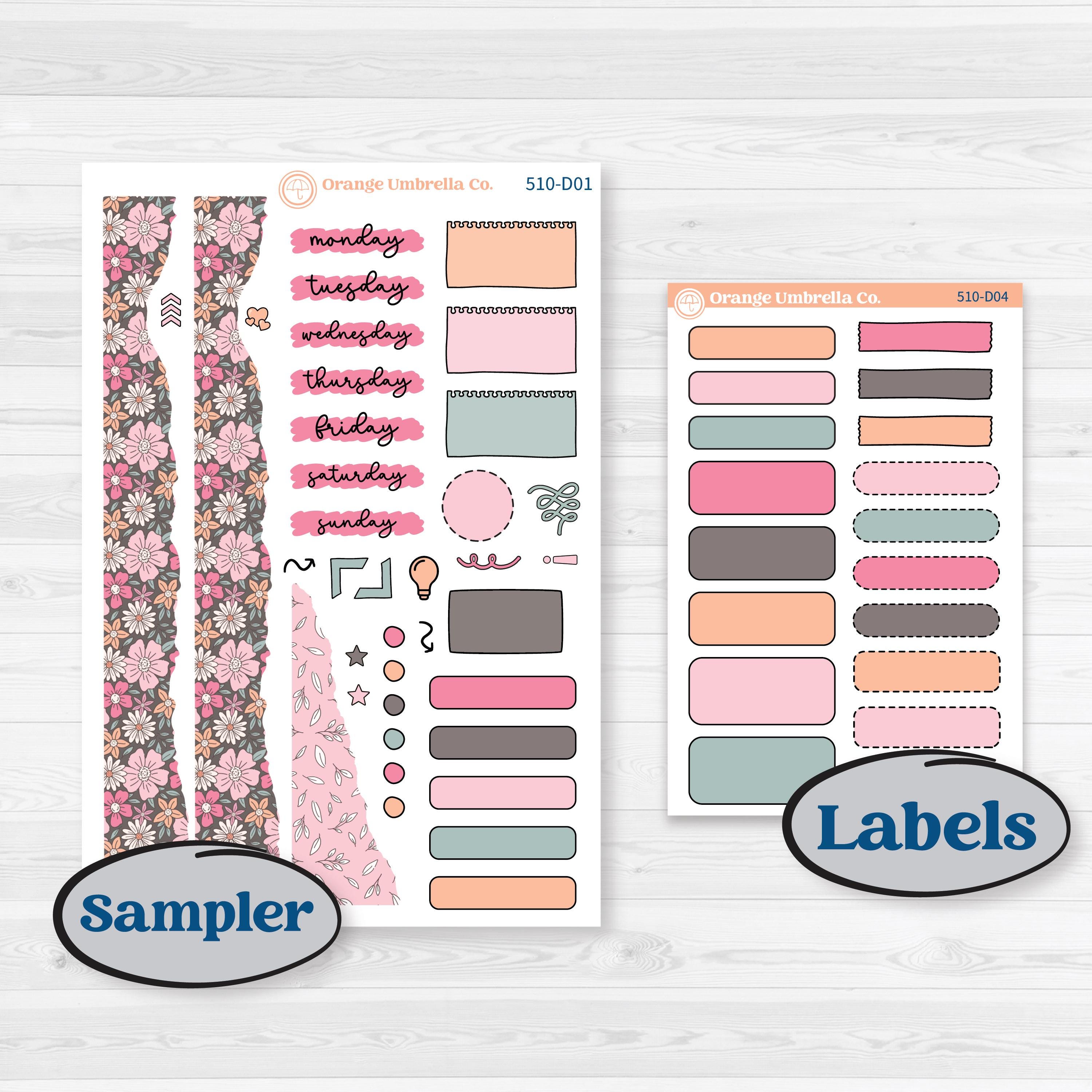 Soft Pink Florals | Journaling or Scrapbooking Kit | Creative Junk Journal Planner Stickers | I Pick You | KIT-510-D