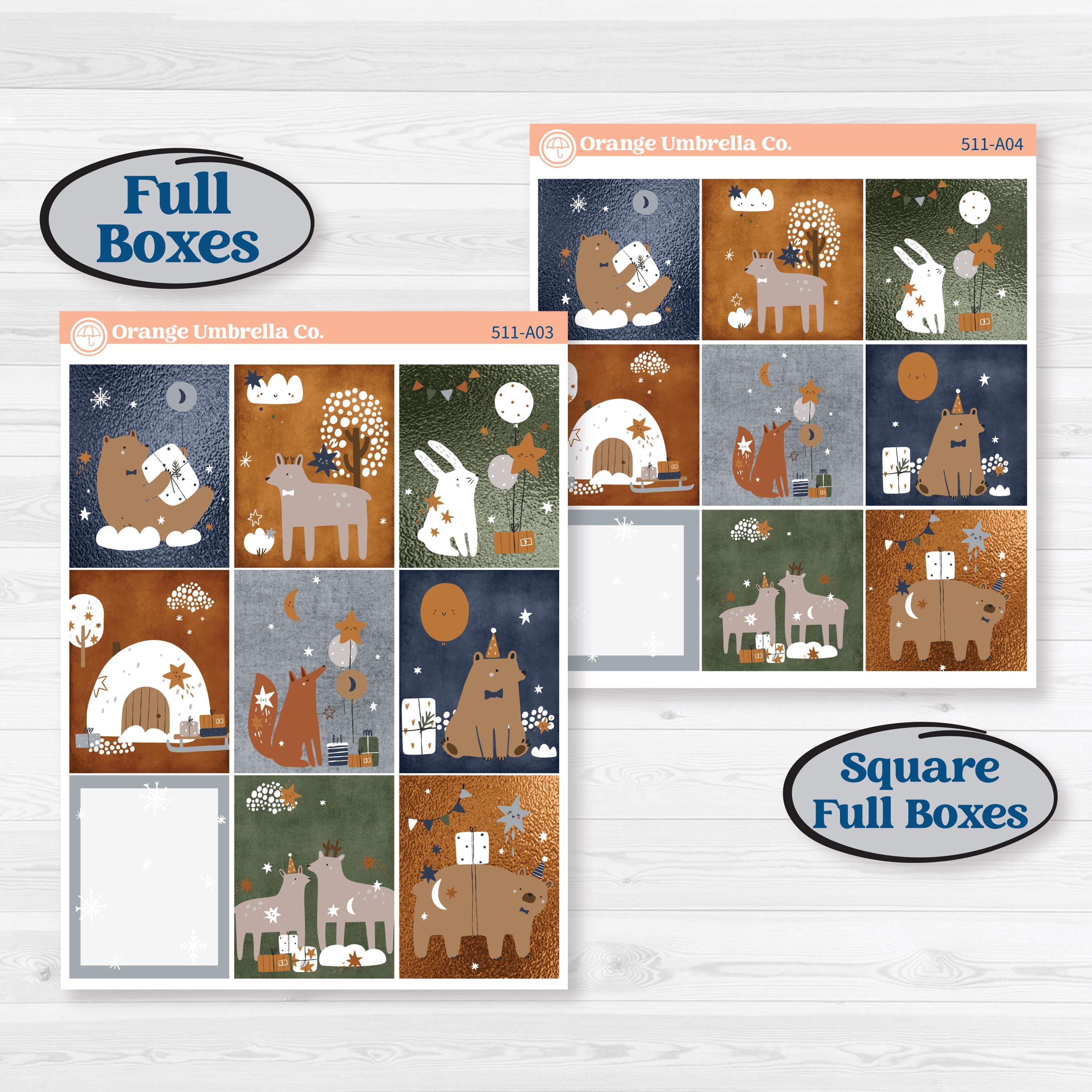 Woodland Birthday Celebration Stickers | Weekly Sticker Kit for Vertical Planners like Erin Condren | Confetti | KIT-511-A