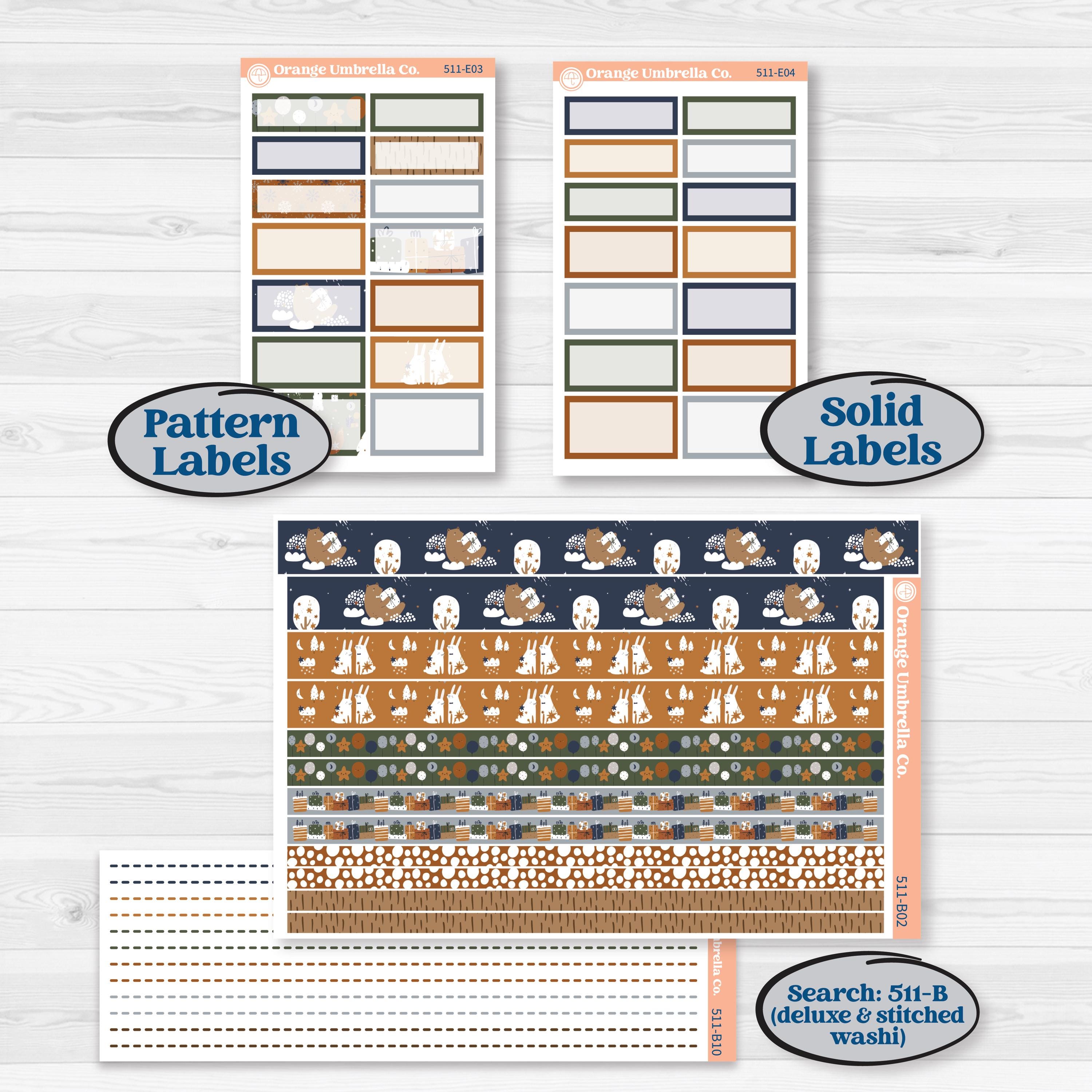 Woodland Birthday Celebration Stickers | Hobonichi Cousin Weekly & Daily Planner Kit Stickers | Confetti | KIT-511-E