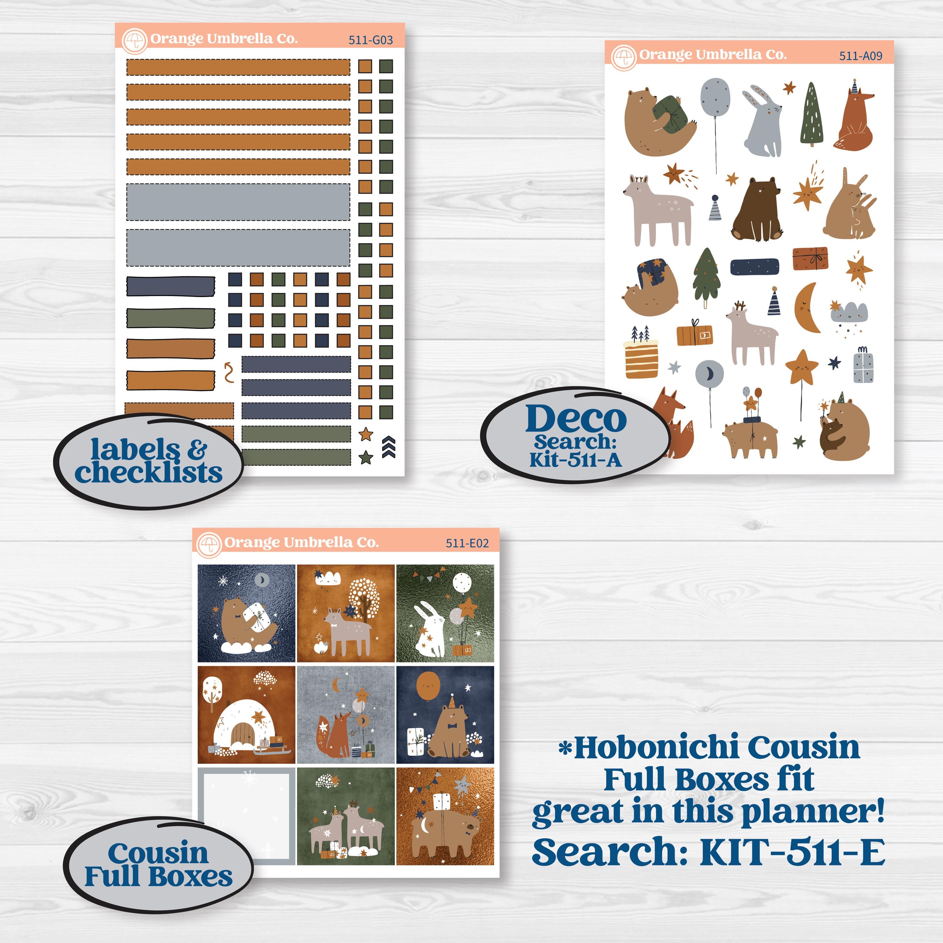Woodland Birthday Celebration Stickers | Erin Condren Weekly Dashboard Planner Kit Stickers | Confetti | KIT-511-G