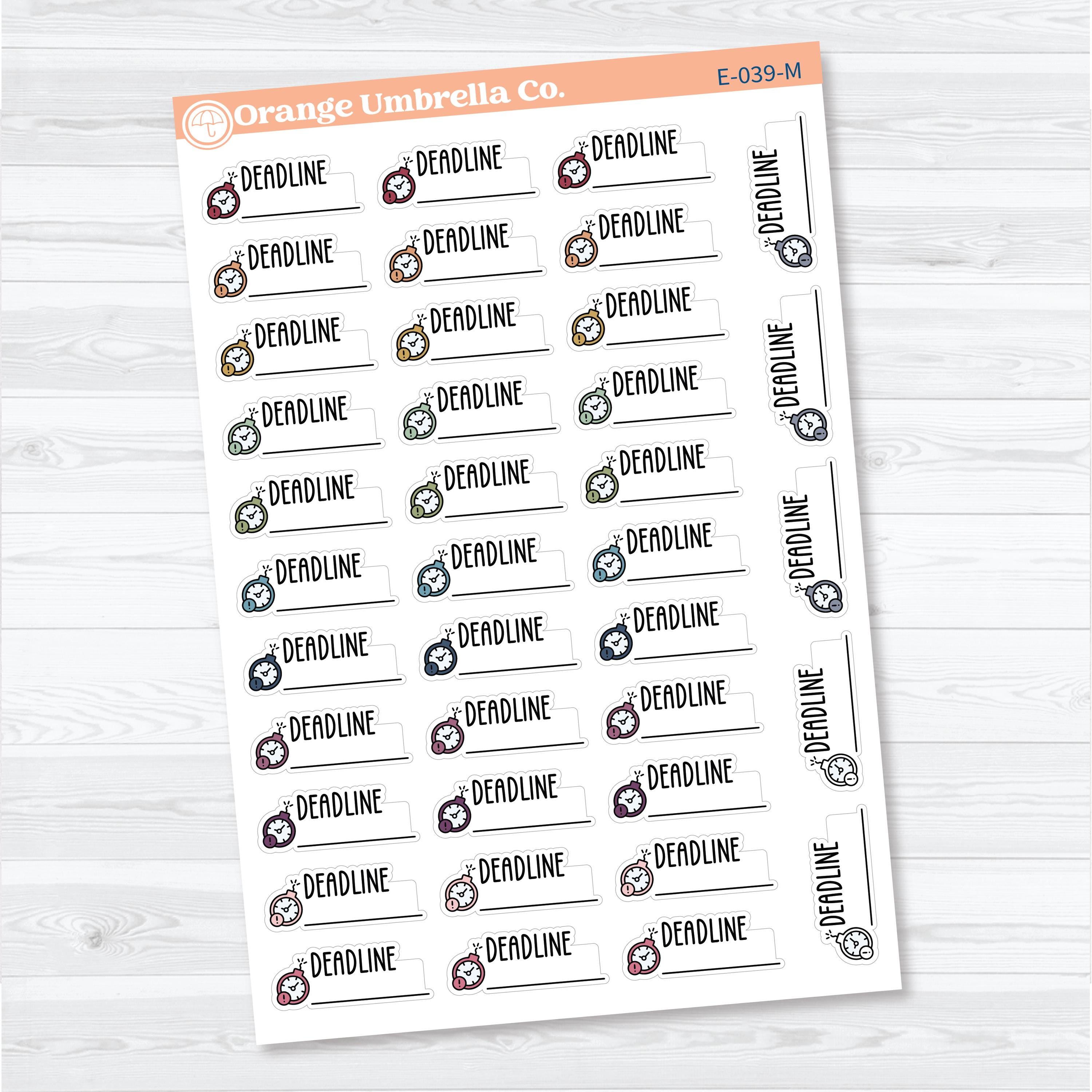 Deadline Event Labels | Planner Stickers | E-039
