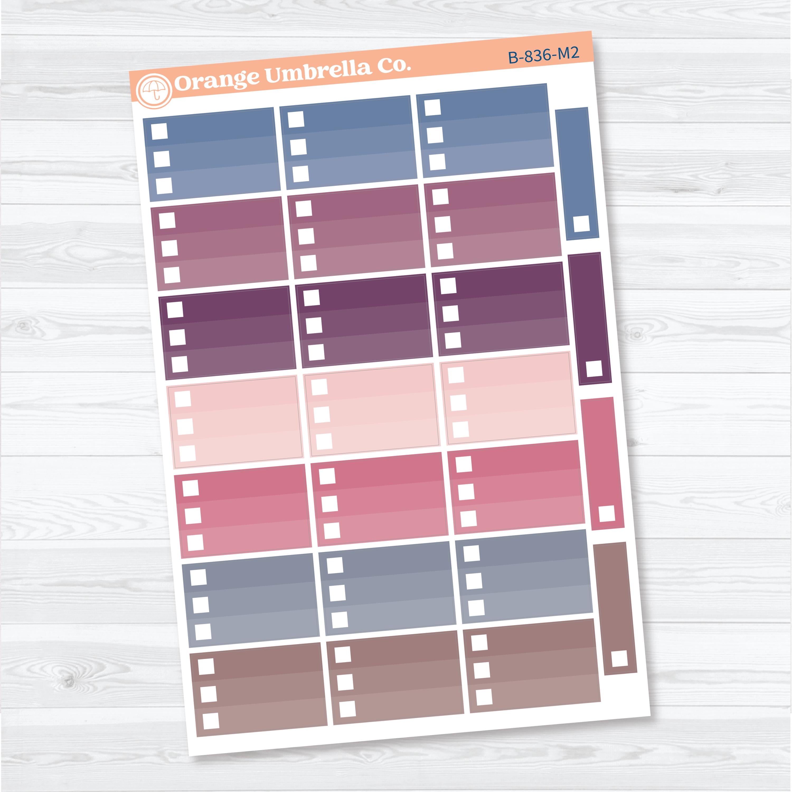 Ombre Checklist Boxes | Planner Stickers | B-836