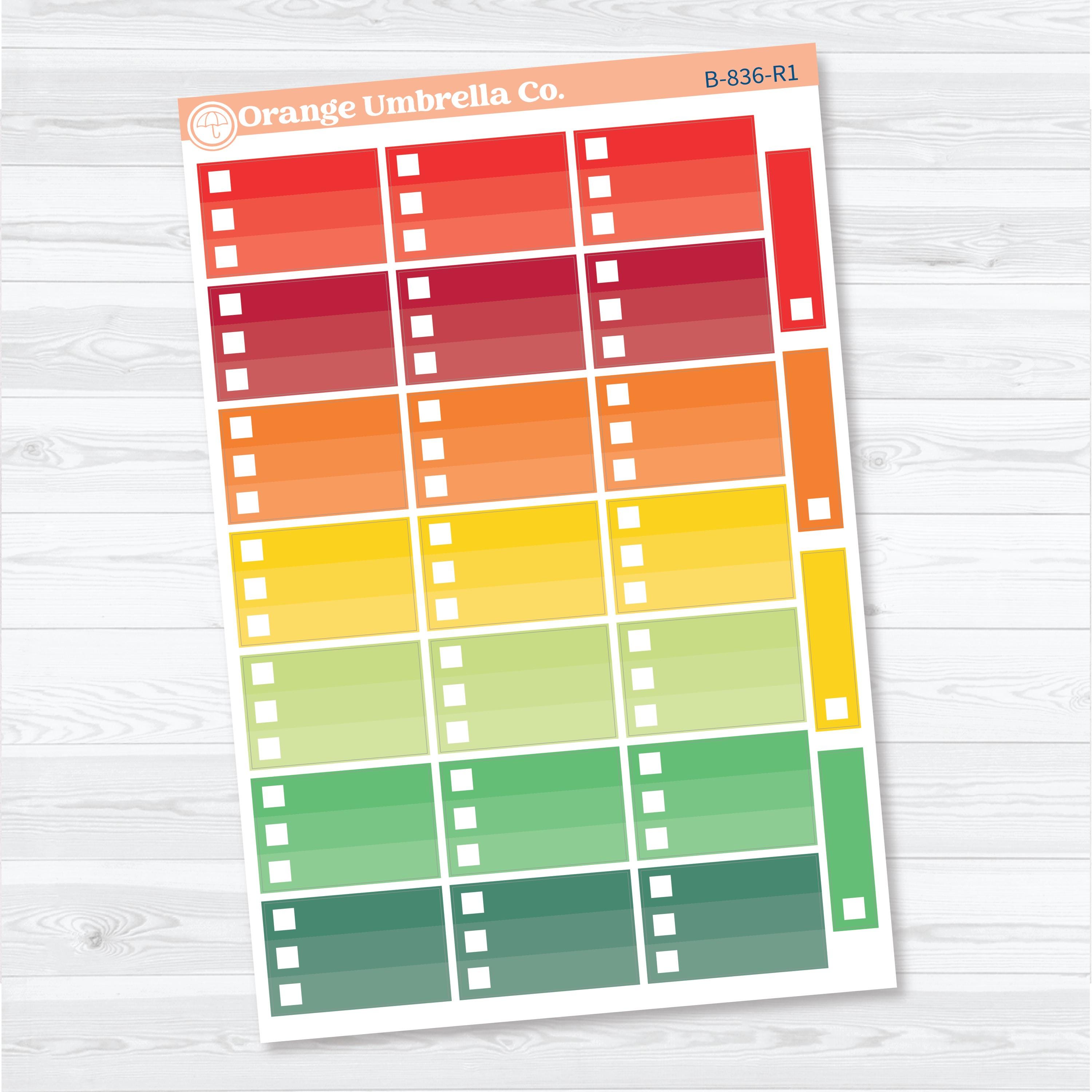 Ombre Checklist Boxes | Planner Stickers | B-836