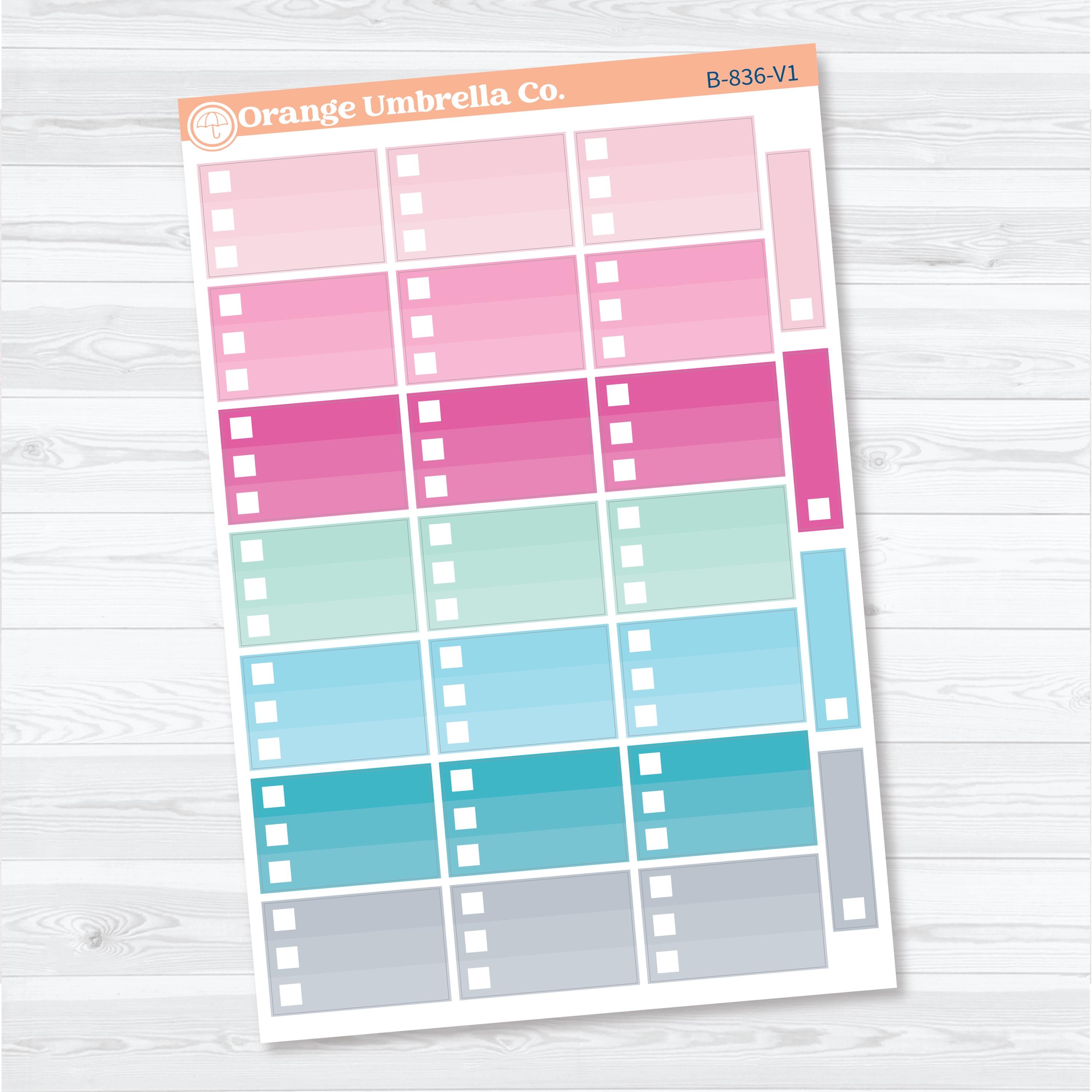Ombre Checklist Boxes | Planner Stickers | B-836