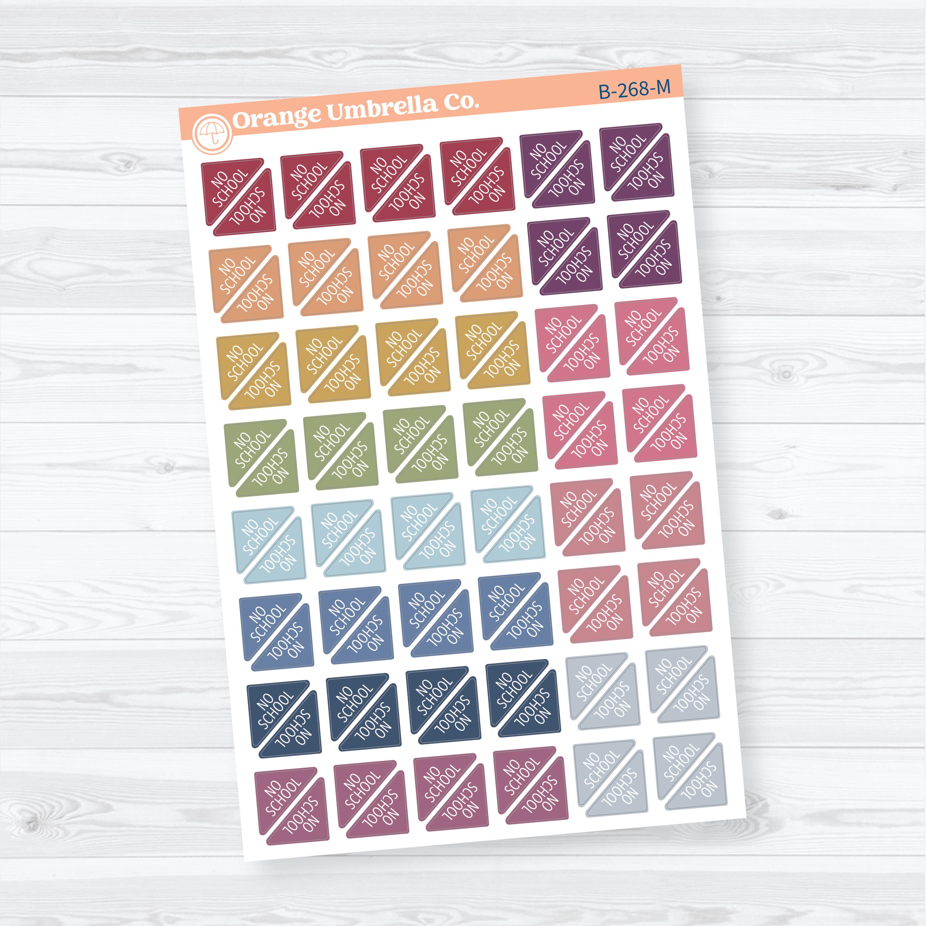 No School Mini Corner Flags | Monthly Planner Stickers | B-268