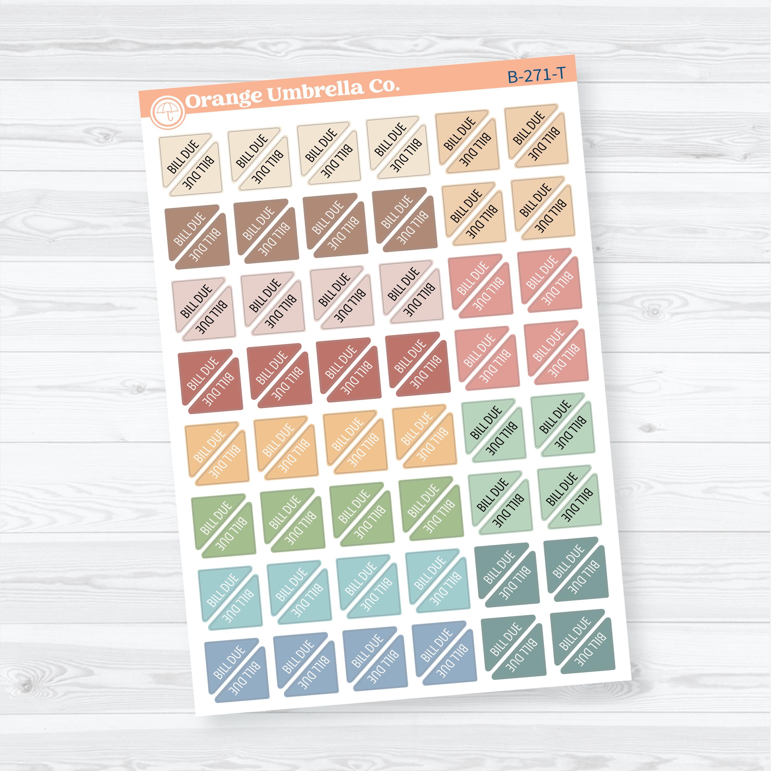 Bill Due Mini Corner Flags | Planner Stickers | B-271