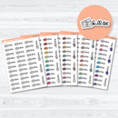 Bill due F18 event label planner stickers with money icons on a white matte sticker sheet