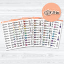 Clear matte bill due F18 event label planner stickers with money icons on transparent sticker paper