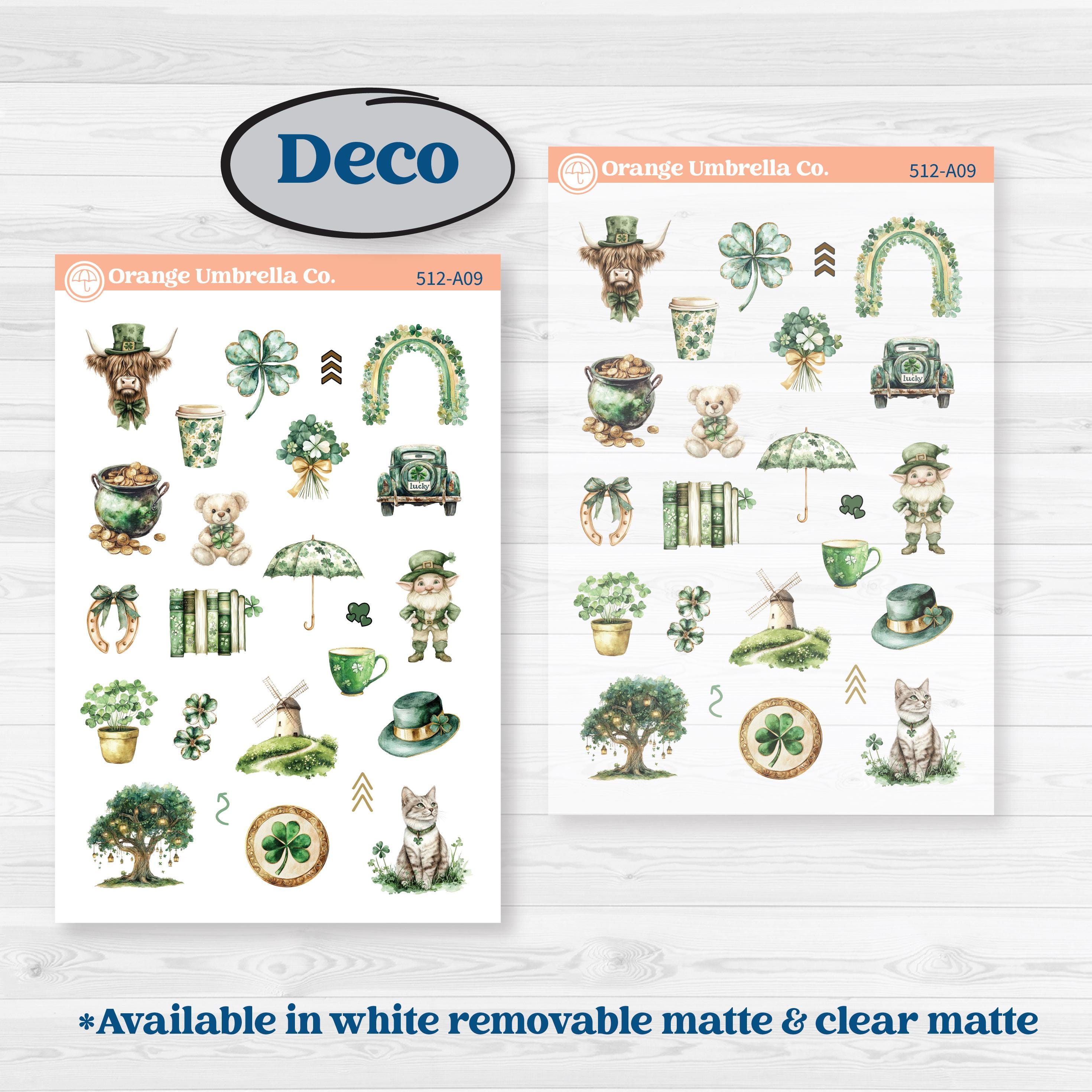 St. Patrick’s Day | Weekly Sticker Kit for Vertical Planners like Erin Condren | Emerald Isle | KIT-512-A