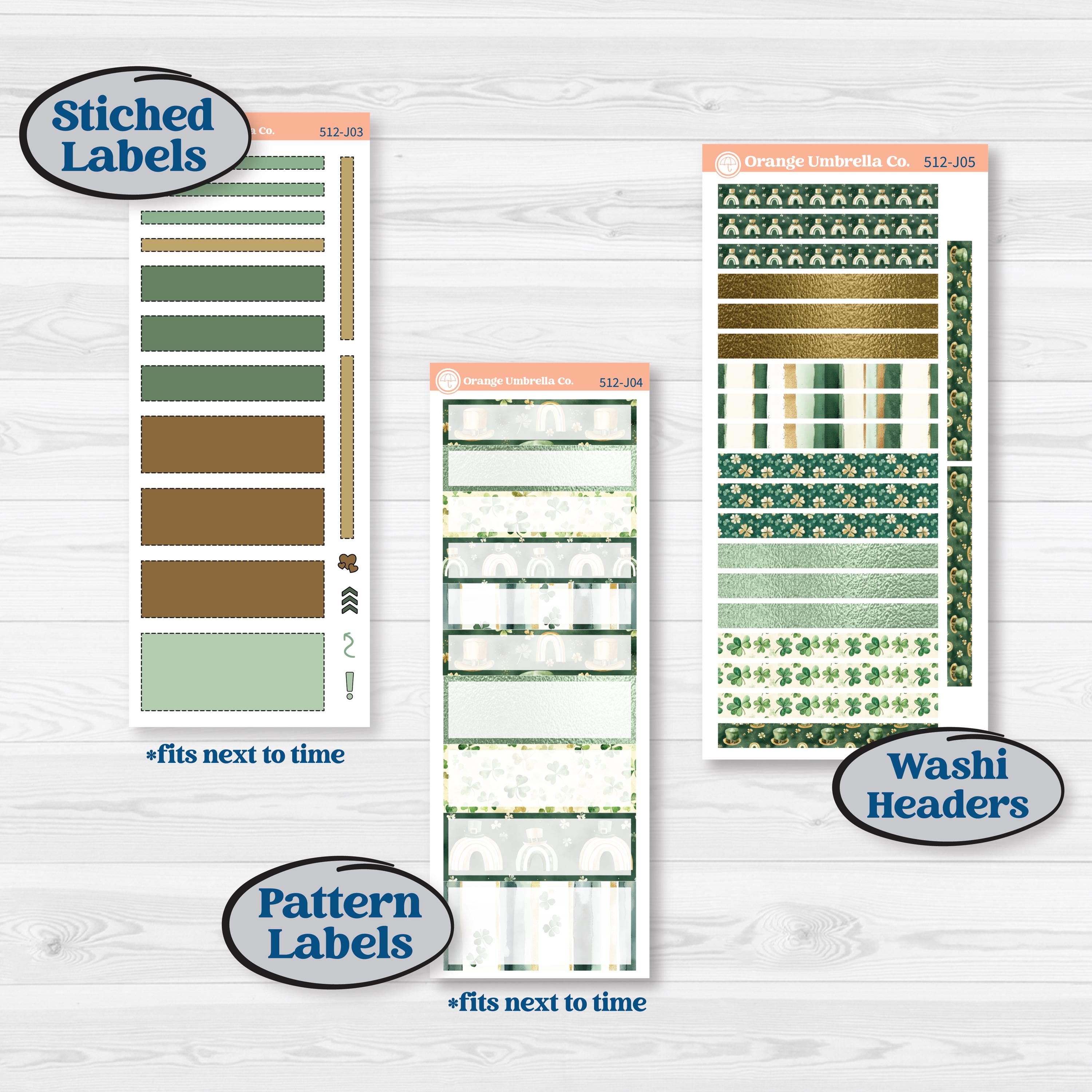 St. Patrick’s Day | A5 Daily Duo Planner Kit Stickers | Emerald Isle | KIT-512-J