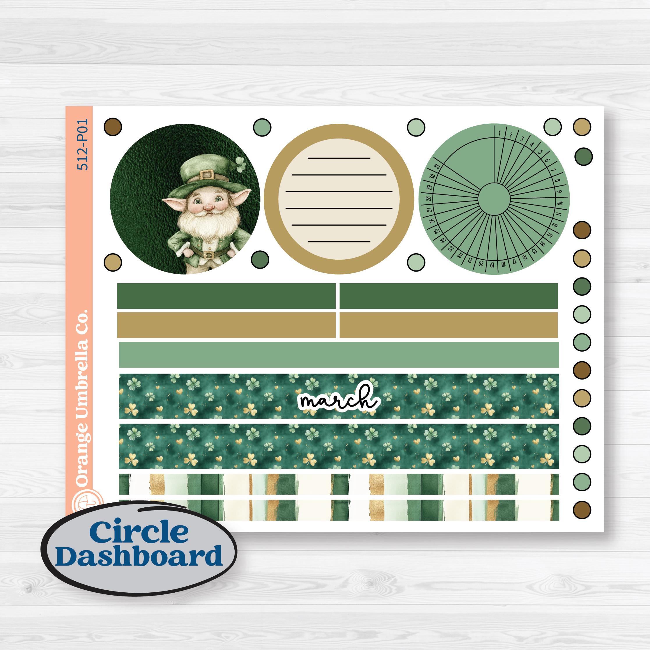 St. Patrick’s Day | A5 Plum Monthly & Dashboard Planner Kit Stickers | Emerald Isle | KIT-512-P