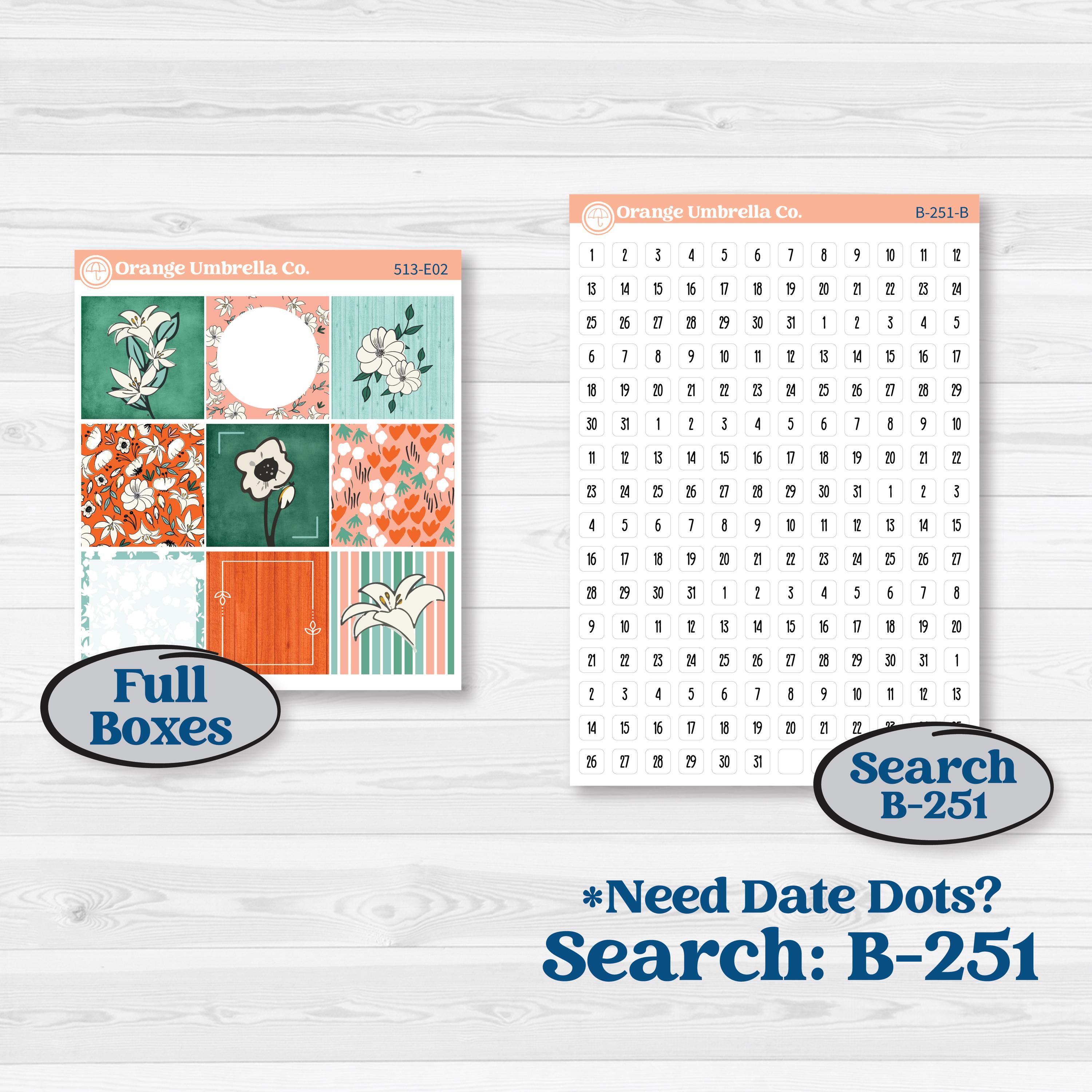 Playful March Florals | Hobonichi Cousin Weekly & Daily Planner Kit Stickers | Millie | KIT-513-E