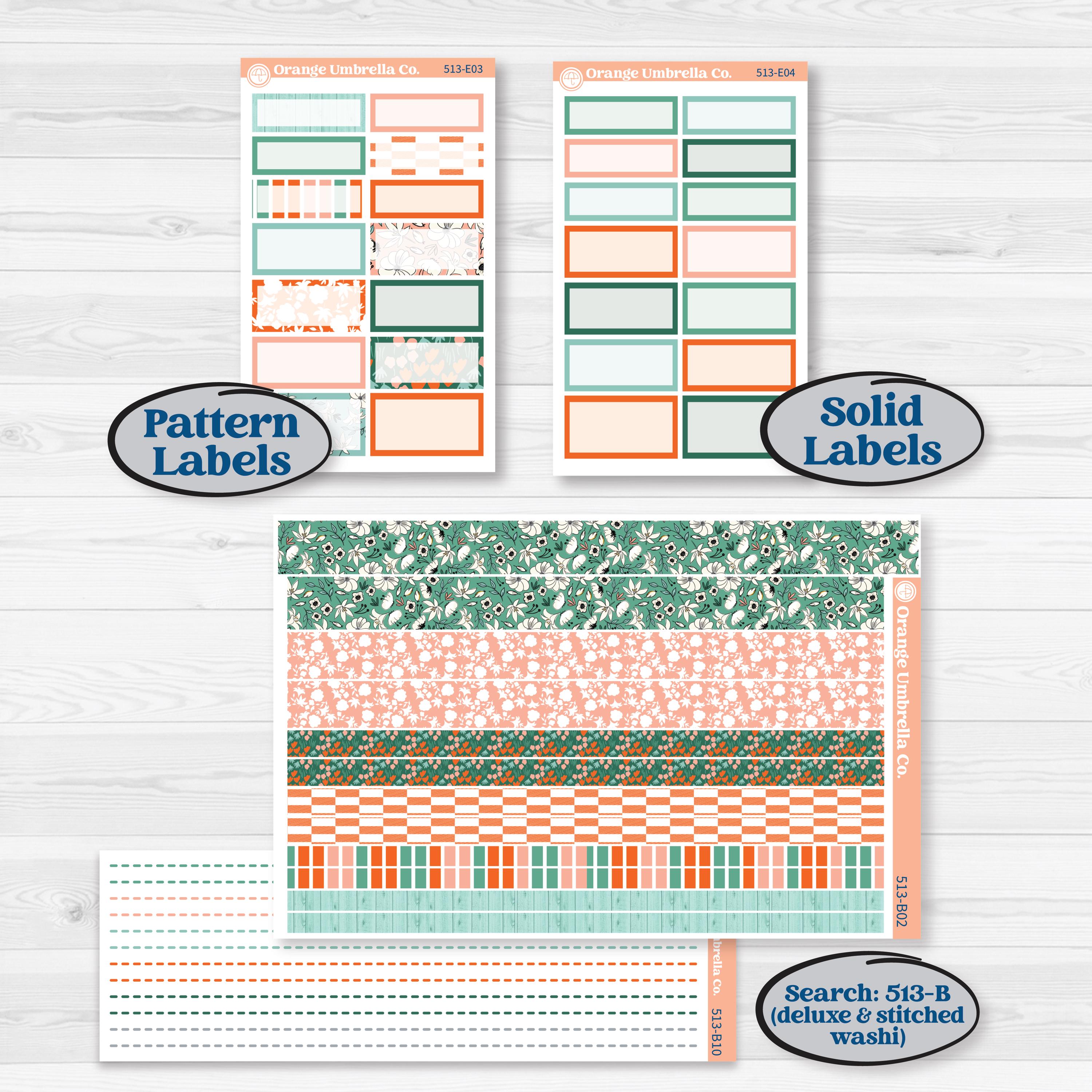Playful March Florals | Hobonichi Cousin Weekly & Daily Planner Kit Stickers | Millie | KIT-513-E