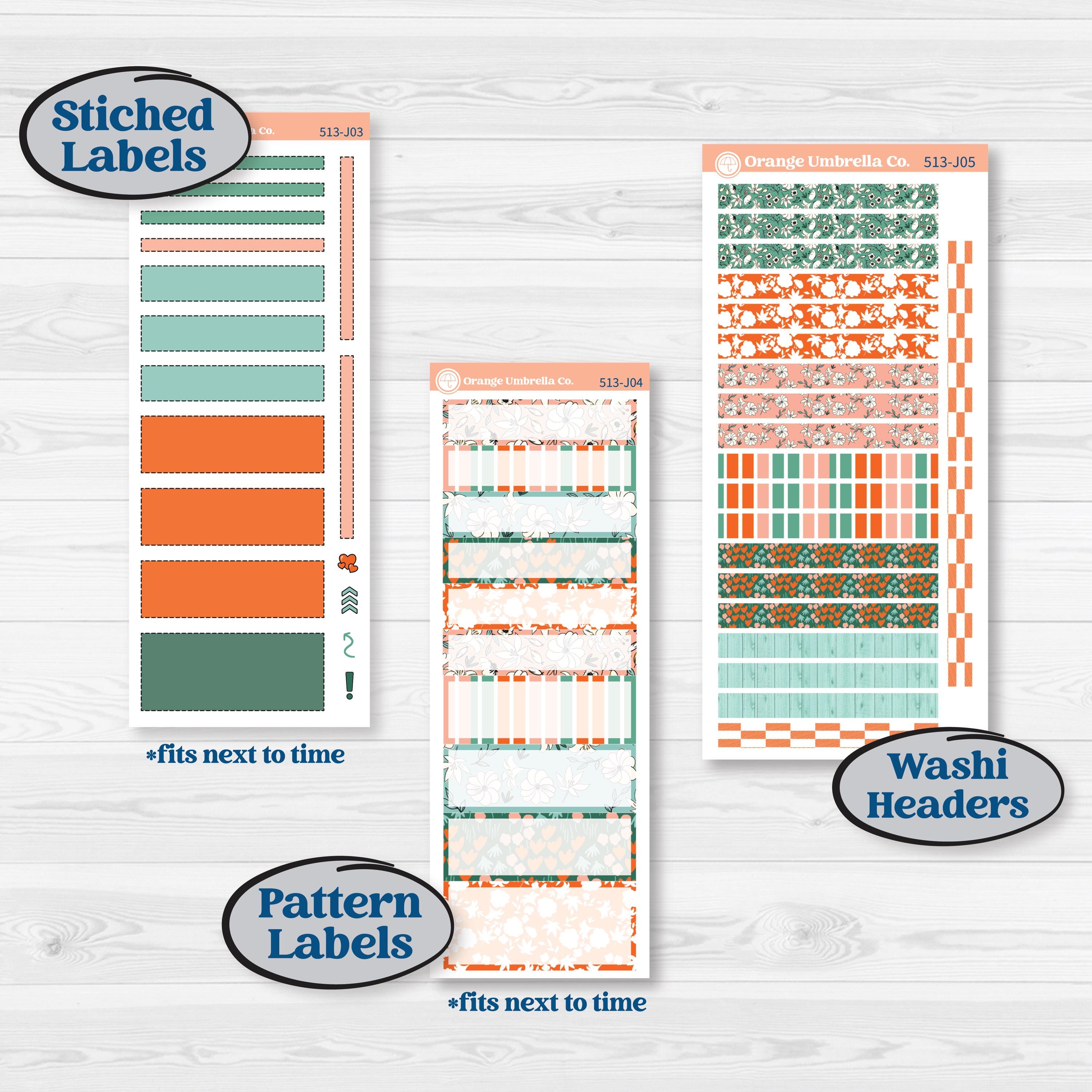 Playful March Florals | A5 Daily Duo Planner Kit Stickers | Millie | KIT-513-J