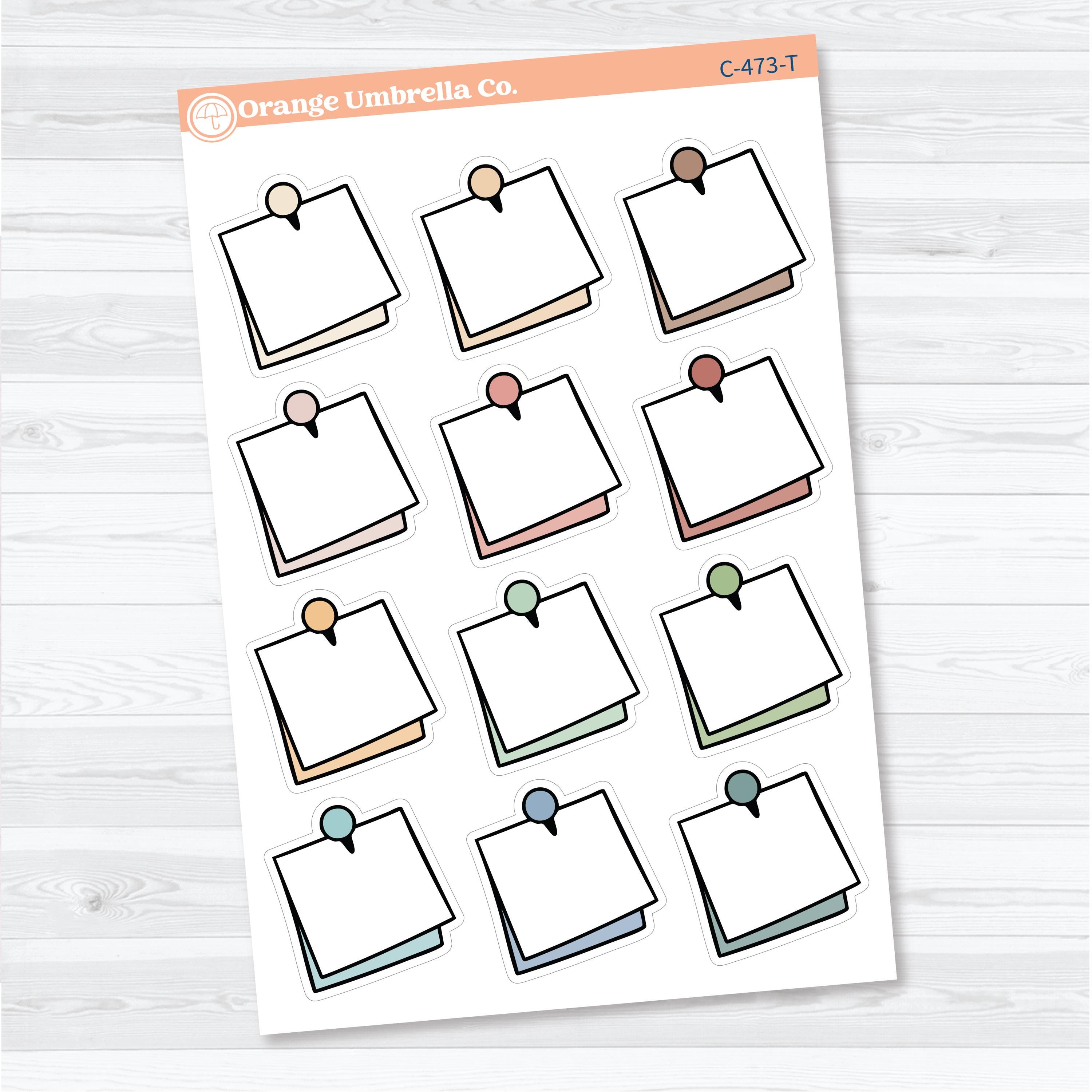 Large Push Pin Doodle Labels | Planner Stickers | C-473