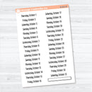 2026 Dates of the Month Stickers | F18 | Planner Stickers | B-818–823-B