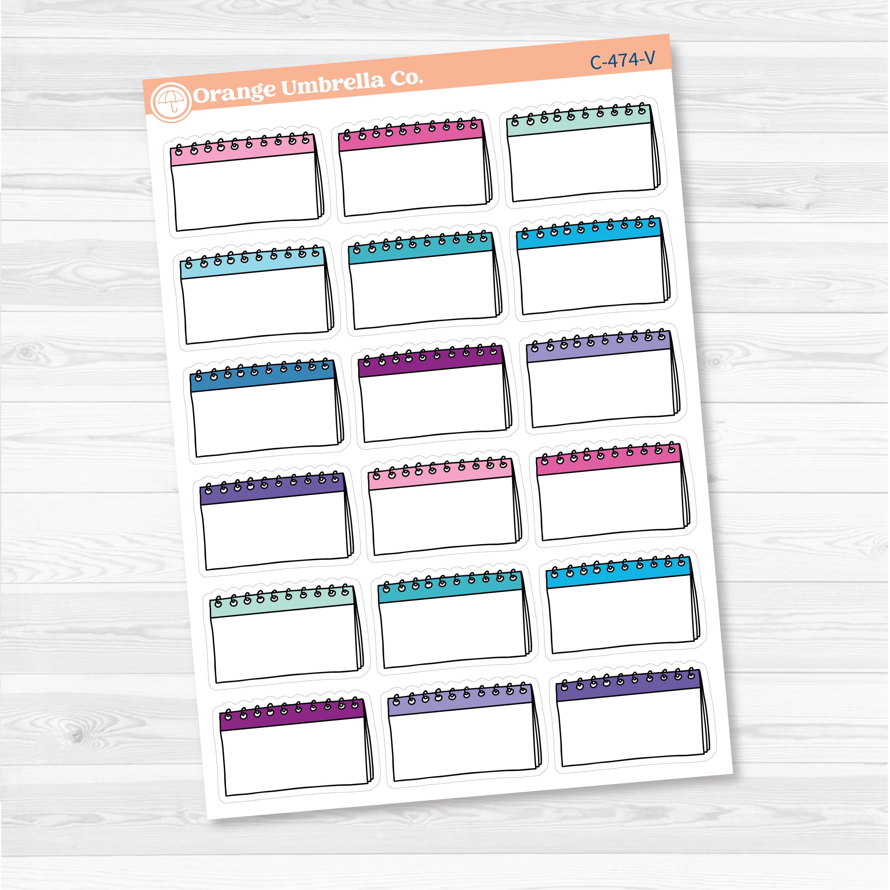 Large Top Spiral Journaling Labels | Planner Stickers | C-474