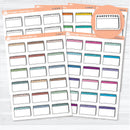 Large top spiral journaling label planner stickers on a white matte sticker sheet
