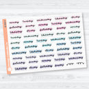 Hand Doodled Days of the Week Stickers | Clear Matte Planner Stickers | B-406-CM