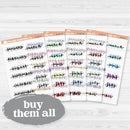 Hand Doodled Months of the Year Stickers | Clear Matte Planner Stickers | B-407-CM