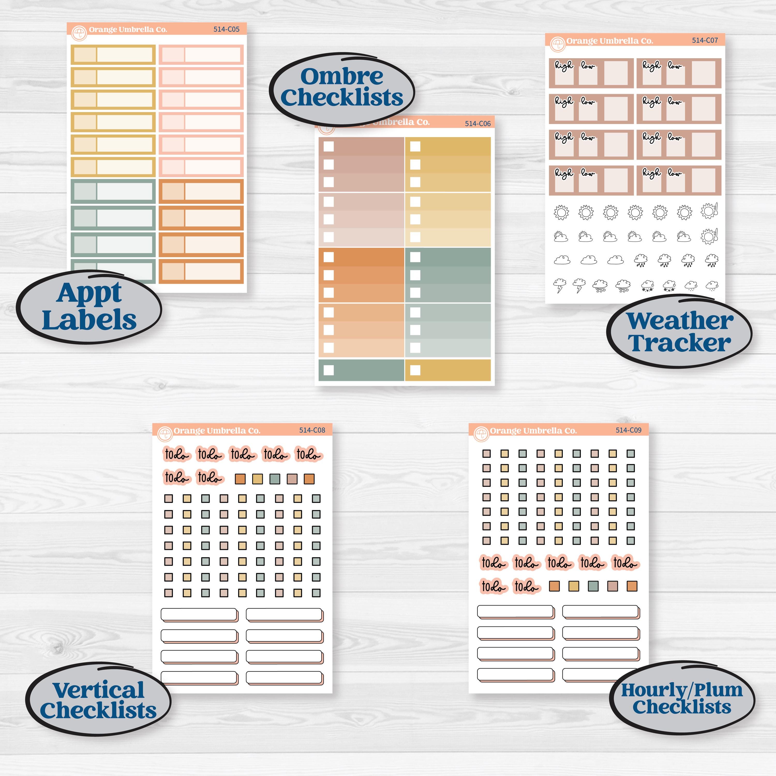 Early Spring Florals | Weekly Add-On Labels Planner Kit Stickers | Grow | KIT-514-C