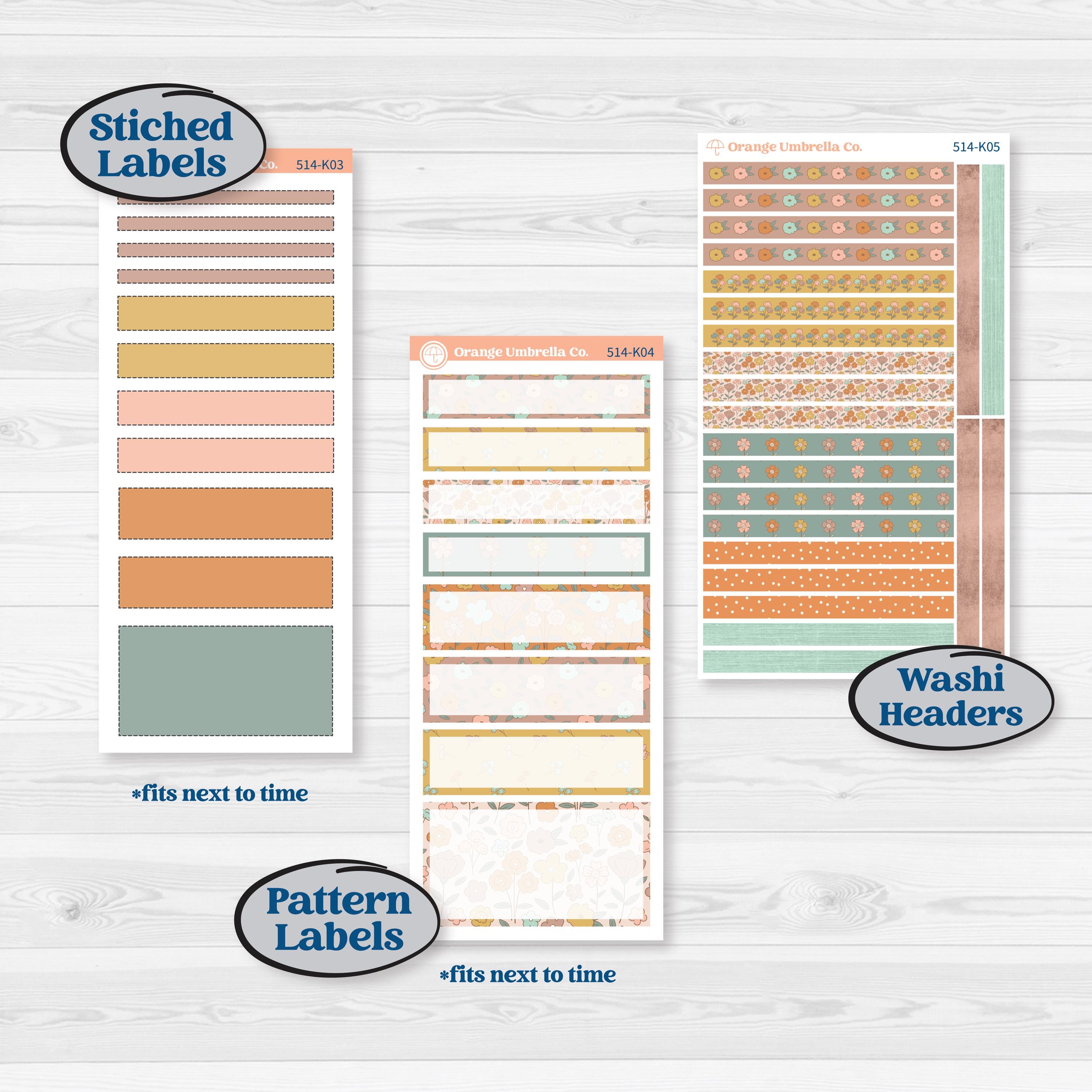 Early Spring Florals | 7x9 Erin Condren Daily Duo Planner Kit Stickers | Grow | KIT-514-K