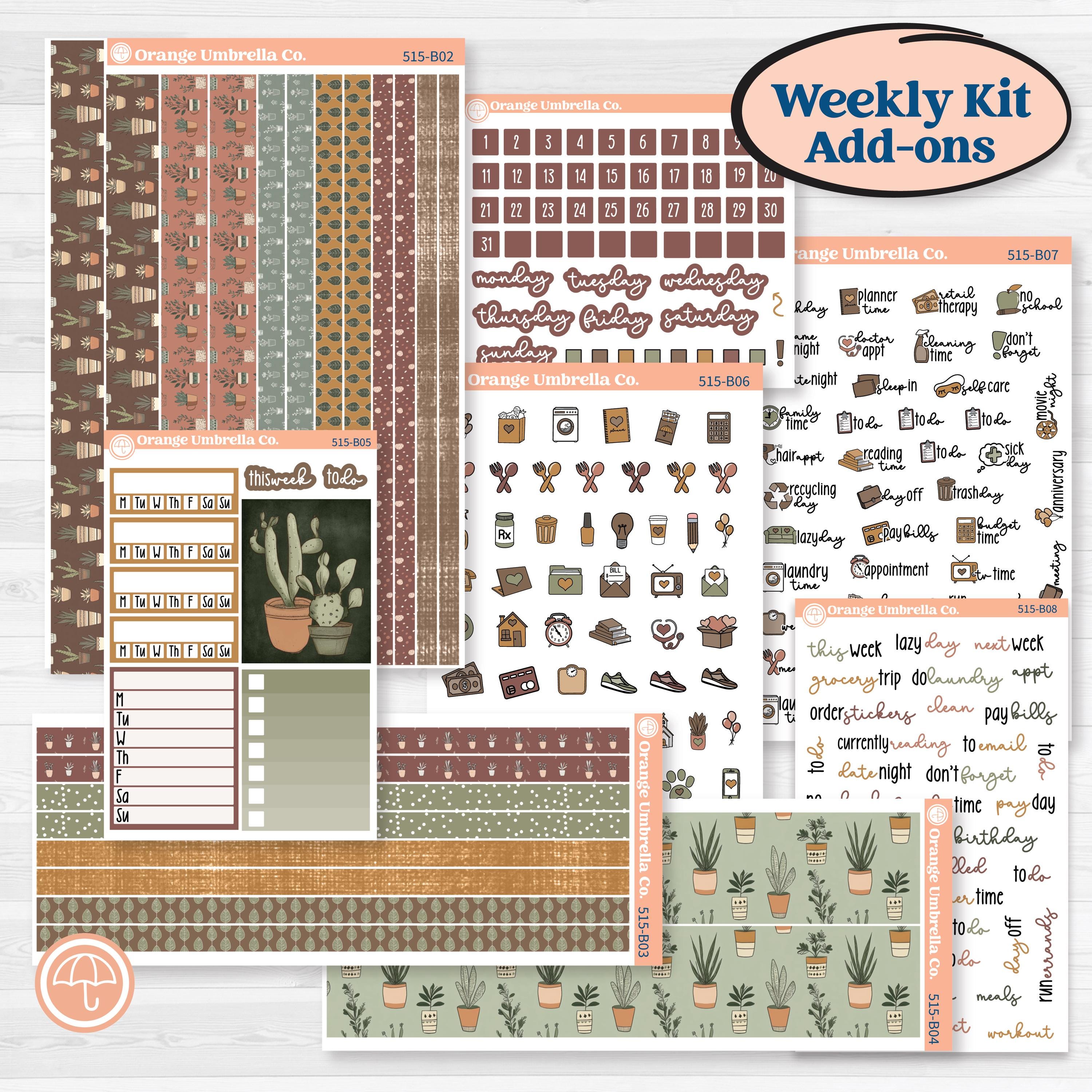 Houseplants & Plants Kit | Weekly Add-On Planner Stickers | Aloe There | KIT-515-B