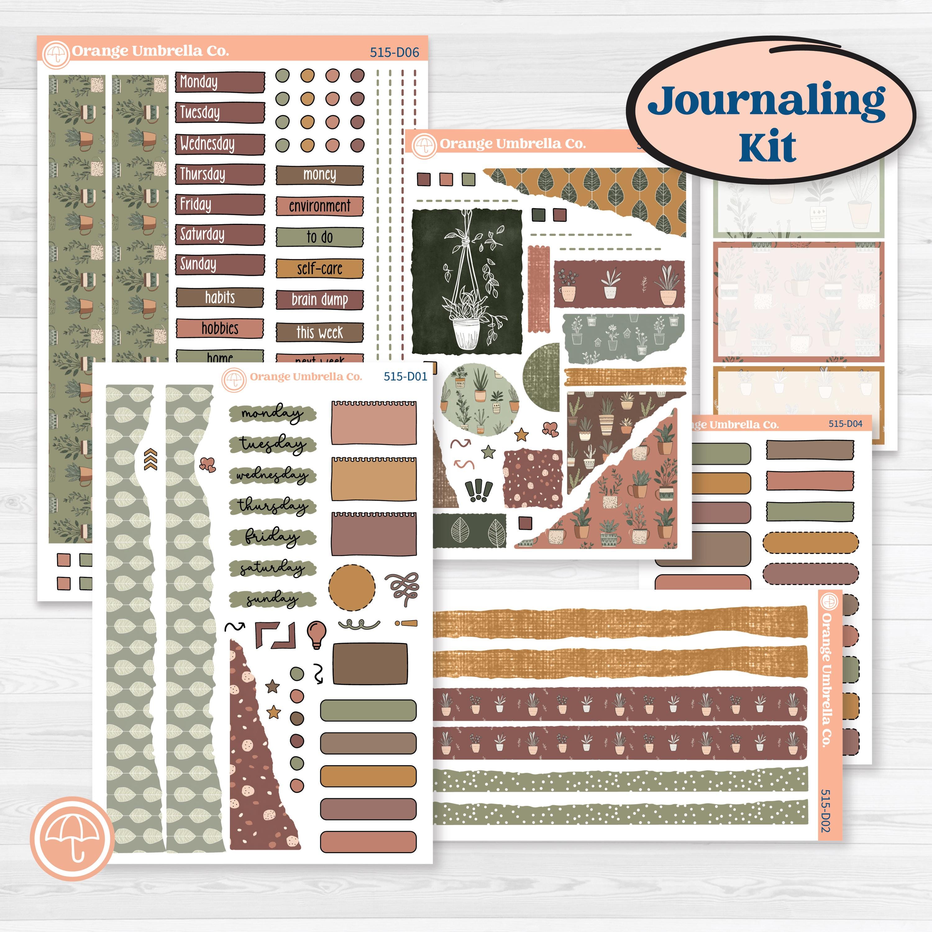 Houseplants & Plants Kit | Journaling or Scrapbooking | Creative Junk Journal Planner Stickers | Aloe There | KIT-515-D