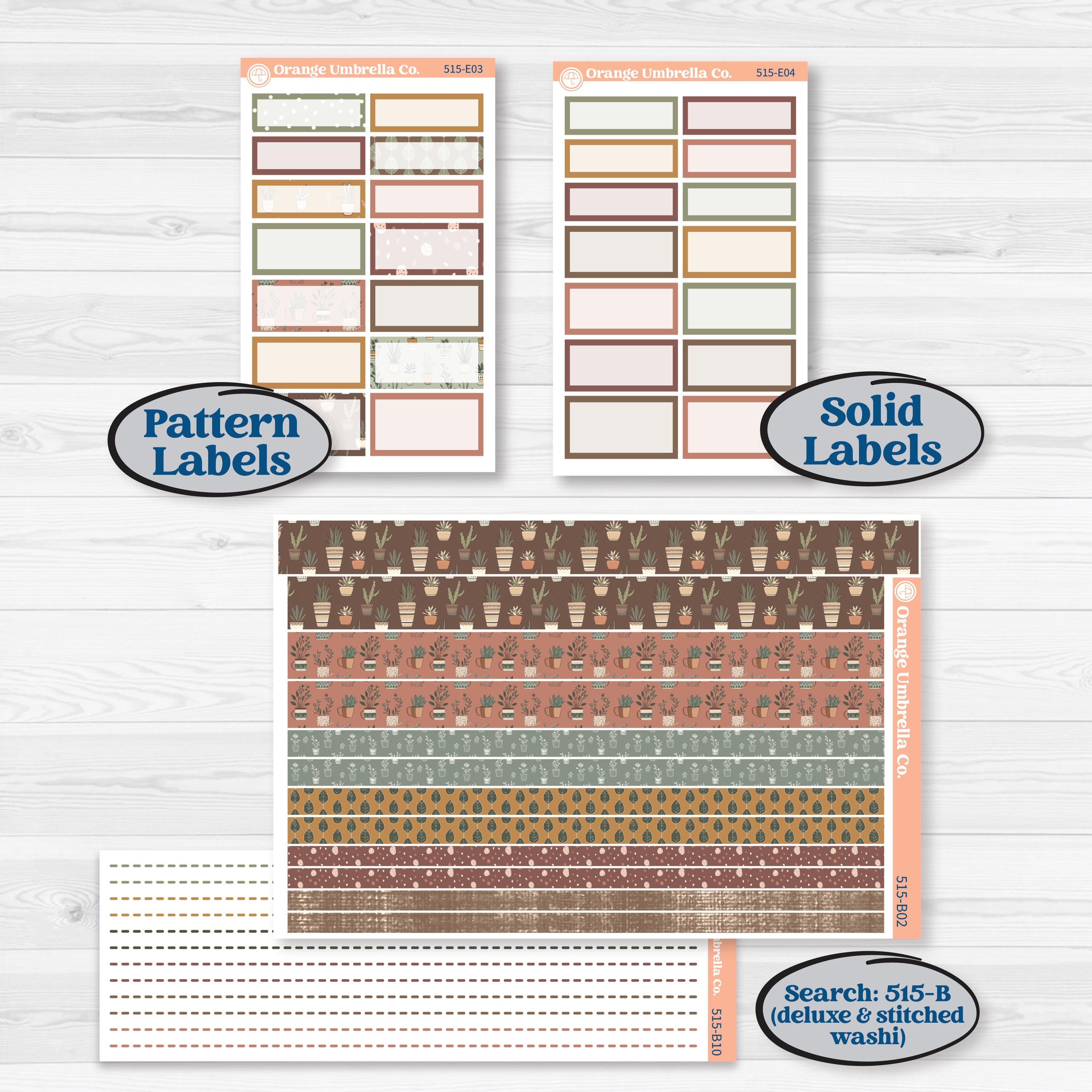 Houseplants & Plants Kit | Hobonichi Cousin Weekly Daily Planner Kit Stickers | Aloe There | KIT-515-E