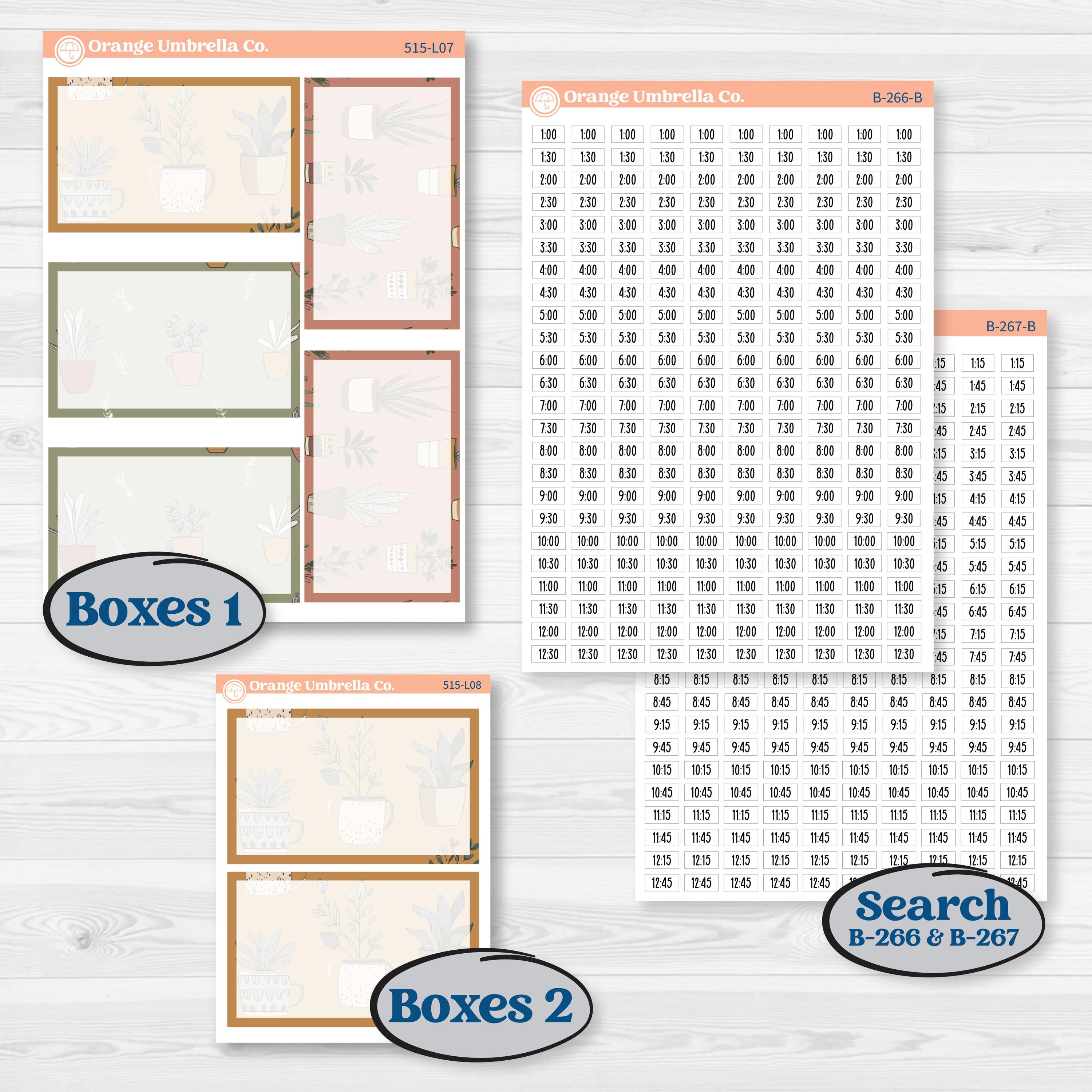 Houseplants & Plants Kit | 7x9 Plum Daily Planner Kit Stickers | Aloe There | KIT-515-L