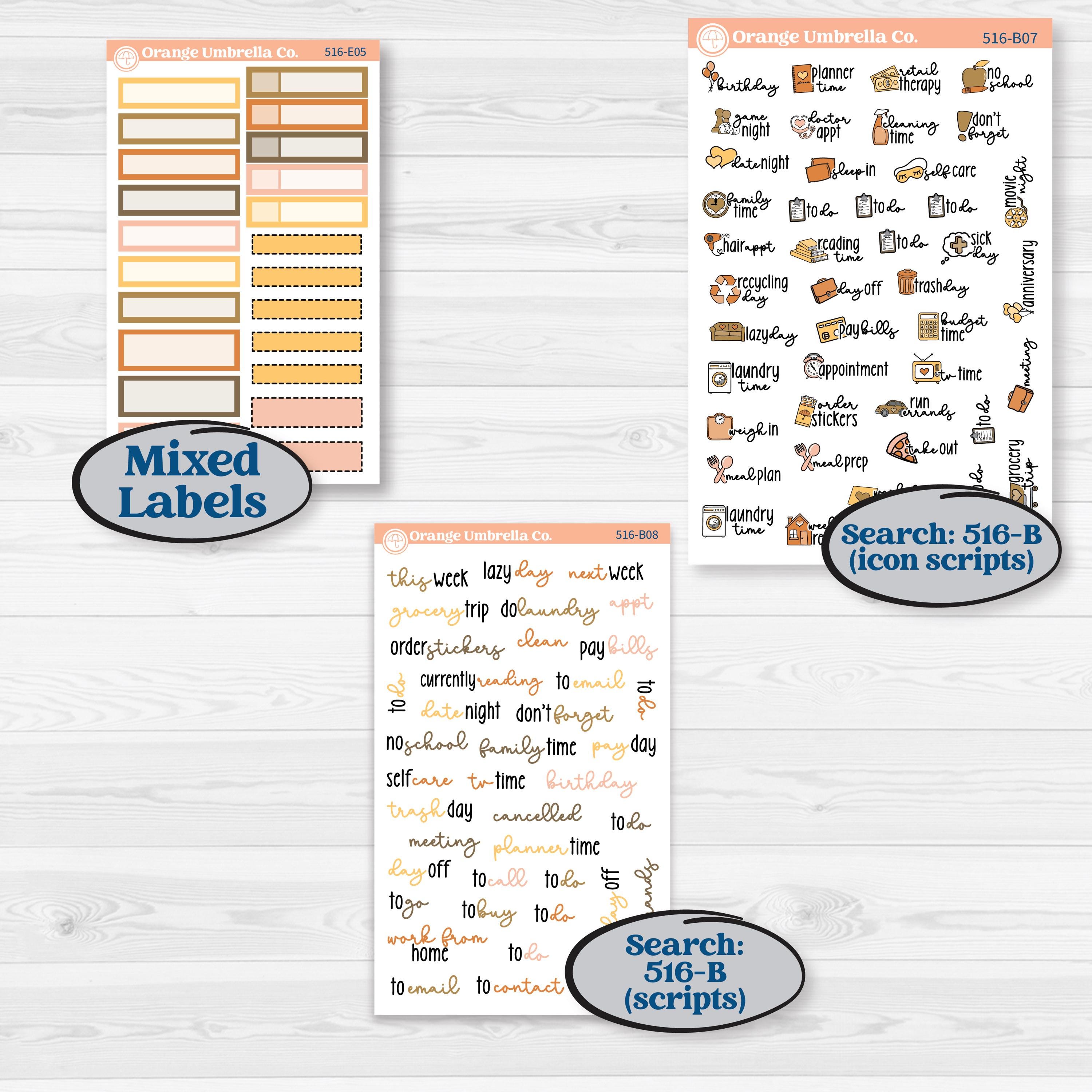 Spring Birds | Hobonichi Cousin Weekly & Daily Planner Kit Stickers | Nectar | KIT-516-E