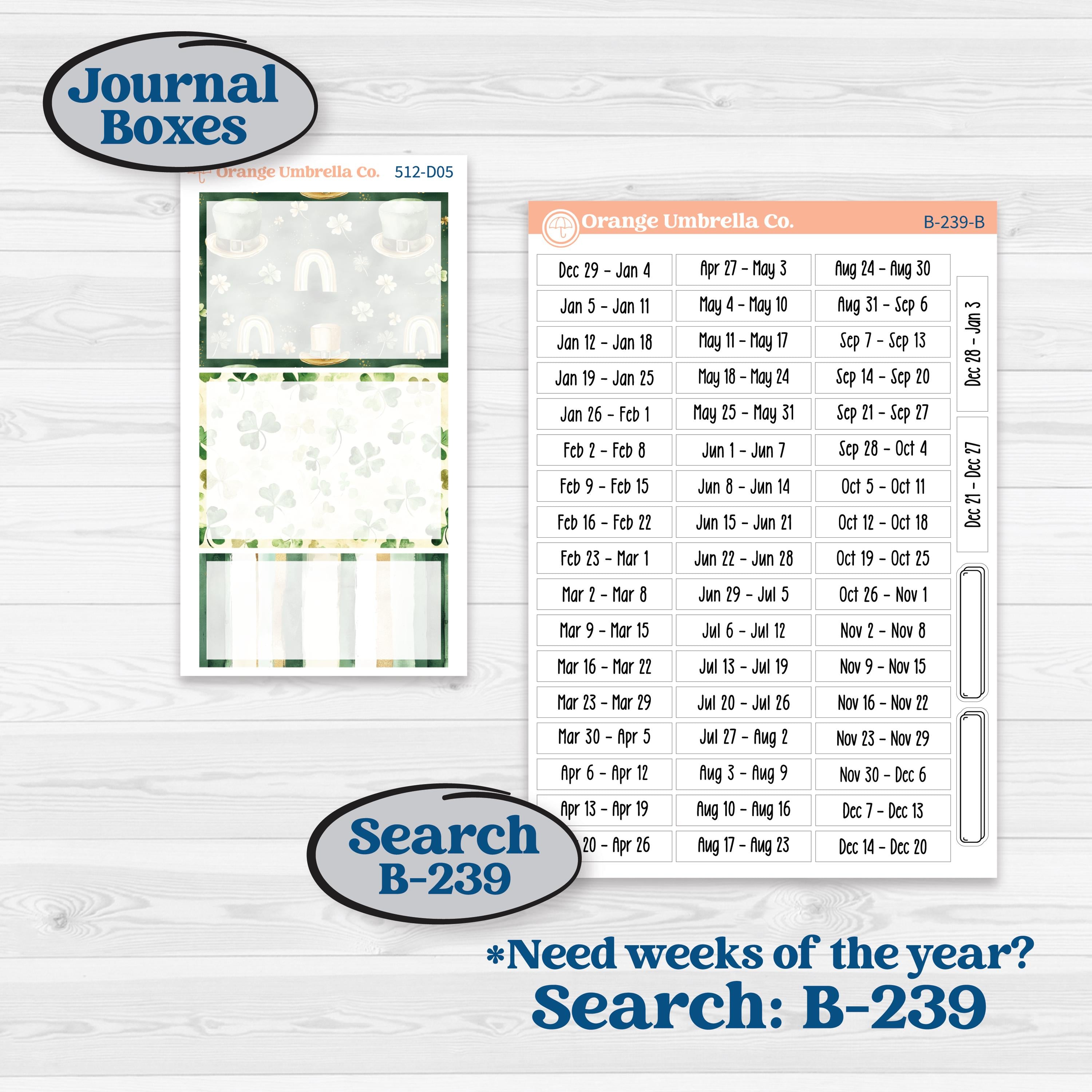 St. Patrick’s Day | Journaling or Scrapbooking Kit | Creative Junk Journal Planner Stickers | Emerald Isle | KIT-512-D