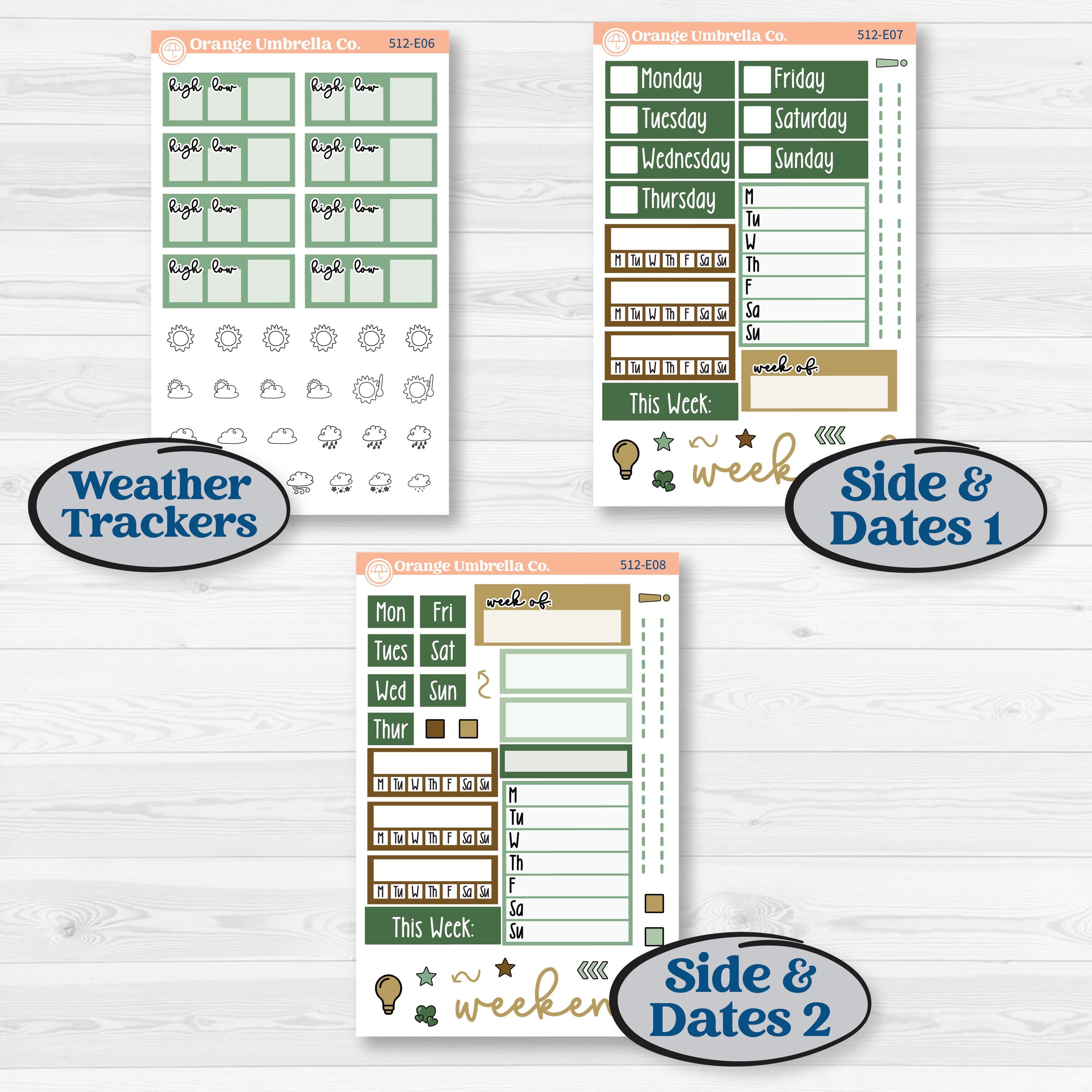 St. Patrick’s Day | Hobonichi Cousin Weekly & Daily Planner Kit Stickers | Emerald Isle | KIT-512-E