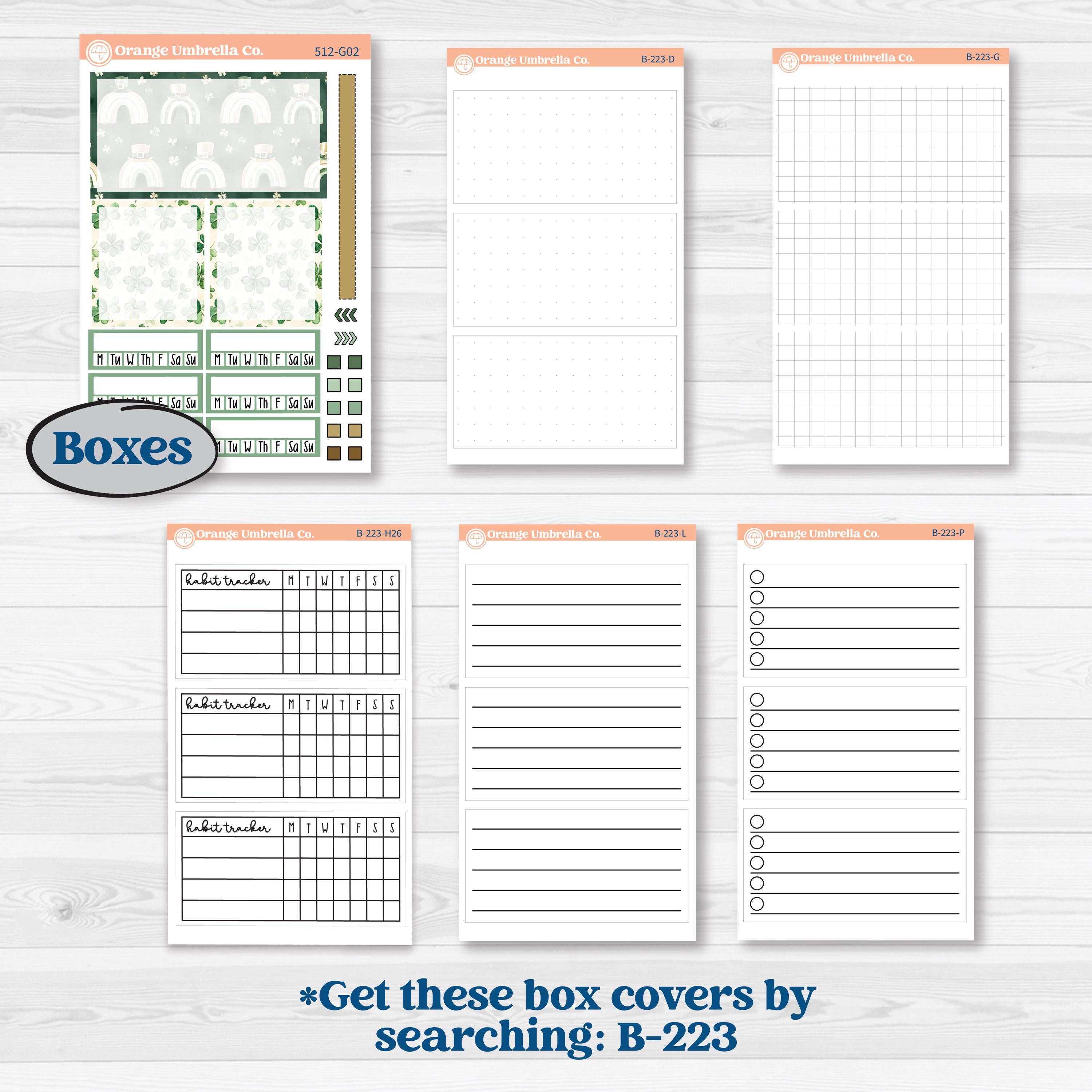 St. Patrick’s Day | Erin Condren Weekly Dashboard Planner Kit Stickers | Emerald Isle | KIT-512-G