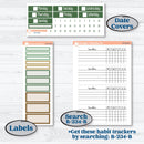 St. Patrick’s Day | Plum Vertical Priorities 7x9 Planner Kit Stickers | Emerald Isle | KIT-512-H