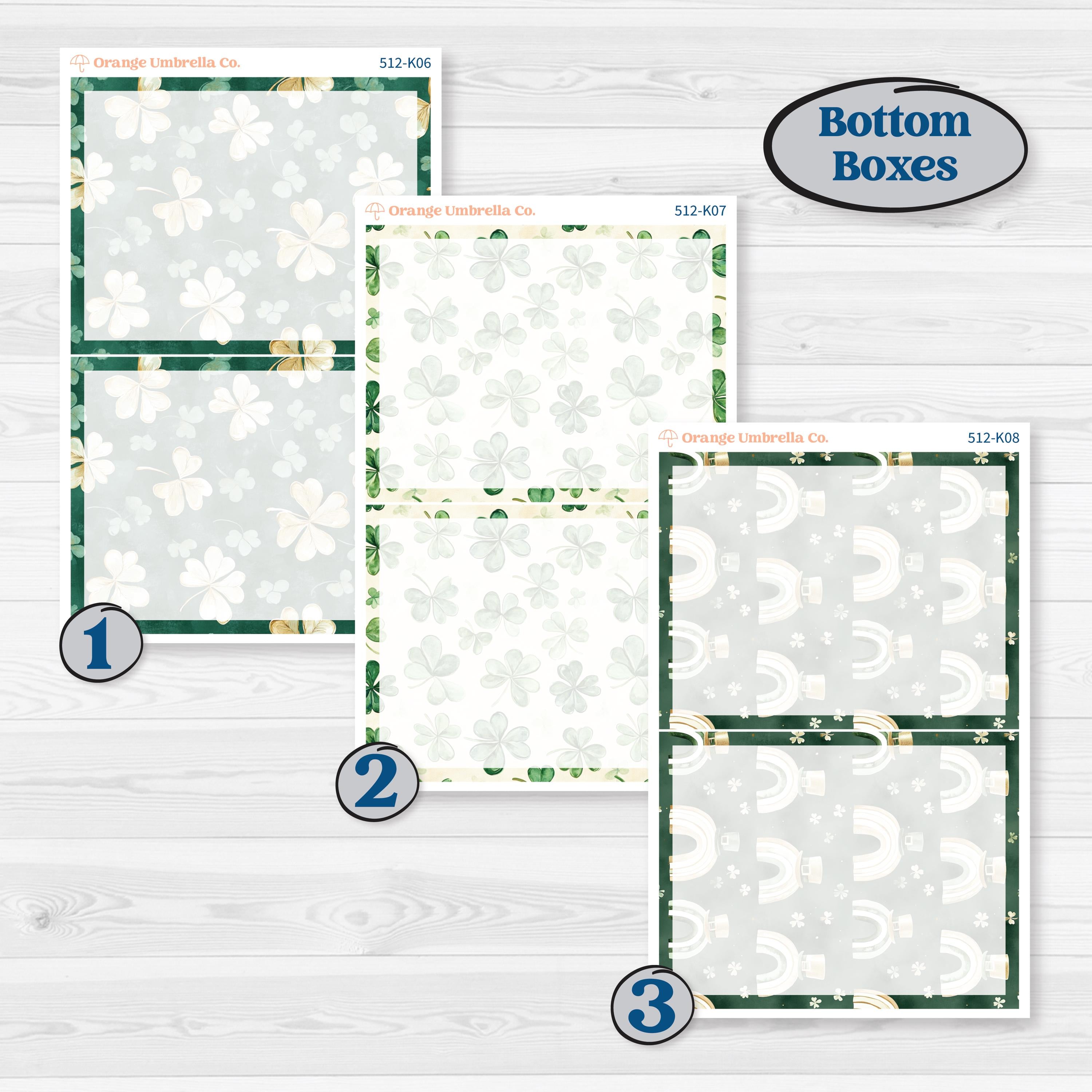 St. Patrick’s Day | 7x9 Erin Condren Daily Duo Planner Kit Stickers | Emerald Isle | KIT-512-K