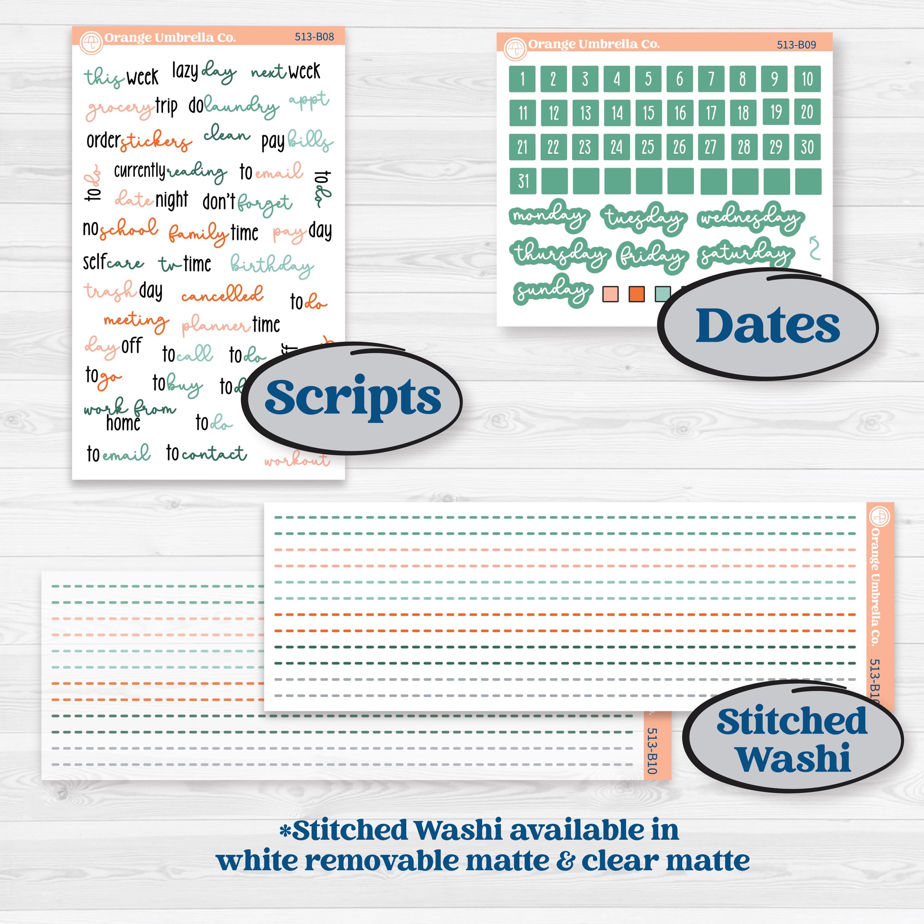 Playful March Florals | Weekly Add-On Planner Kit Stickers | Millie | KIT-513-B