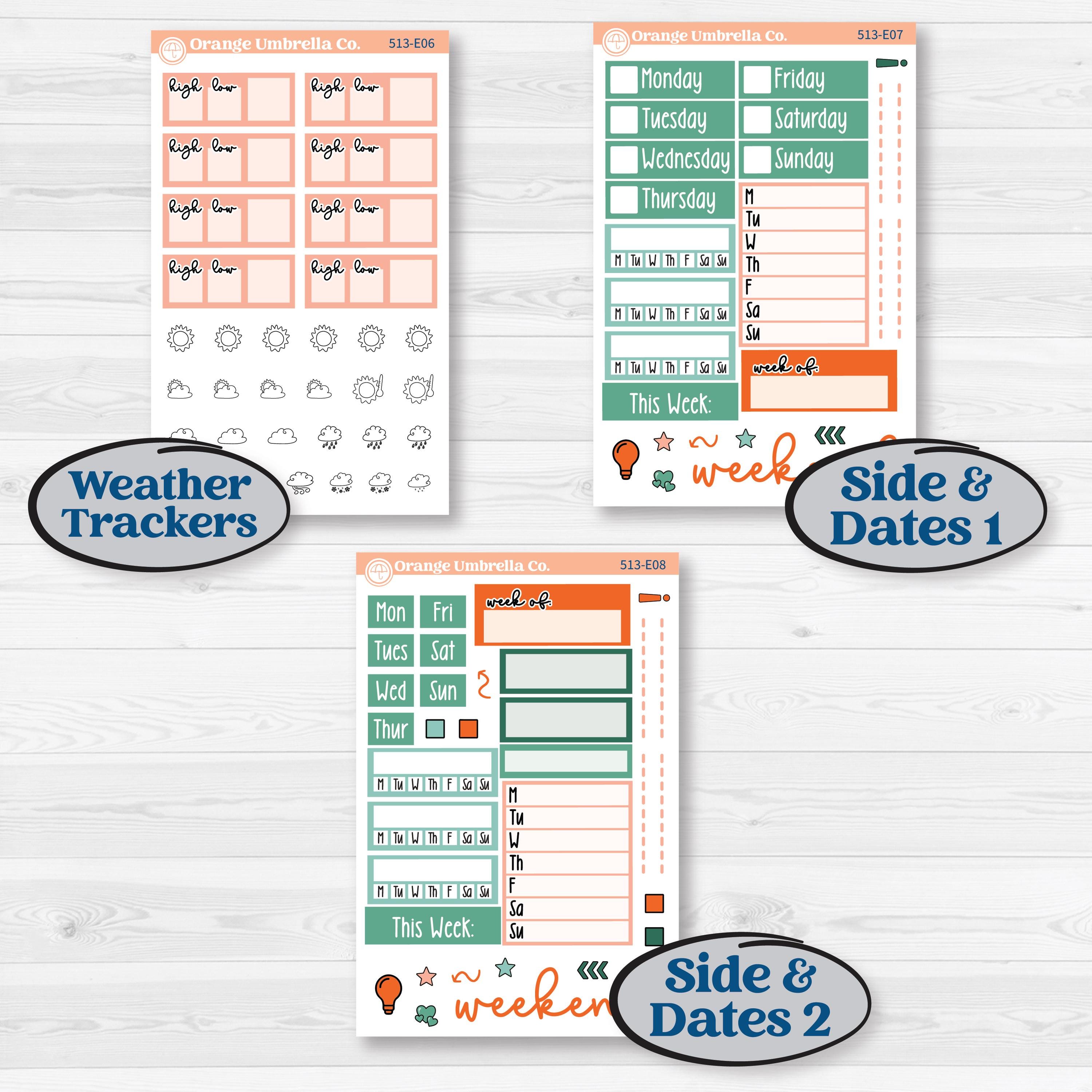 Playful March Florals | Hobonichi Cousin Weekly & Daily Planner Kit Stickers | Millie | KIT-513-E