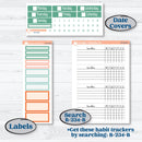 Playful March Florals | Plum Vertical Priorities 7x9 Planner Kit Stickers | Millie | KIT-513-H