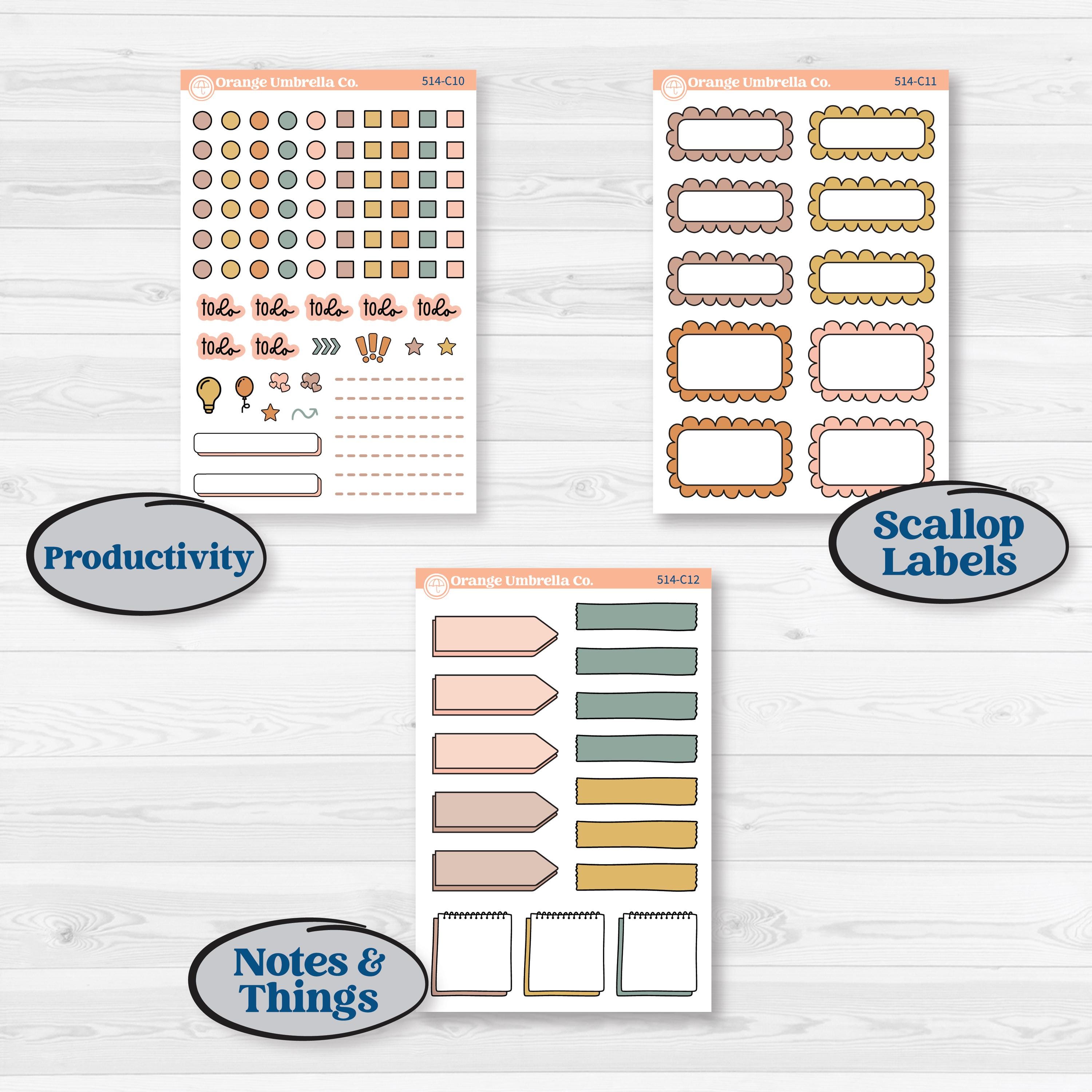 Early Spring Florals | Weekly Add-On Labels Planner Kit Stickers | Grow | KIT-514-C