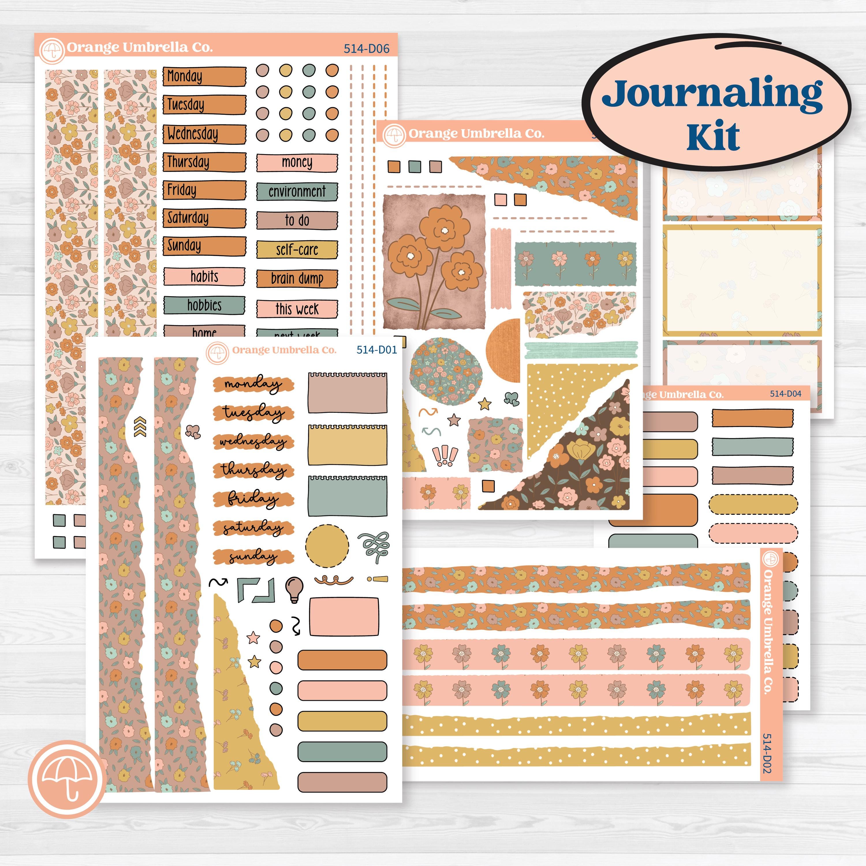 Early Spring Florals | Journaling or Scrapbooking Kit | Creative Junk Journal Planner Stickers | Grow | KIT-514-D