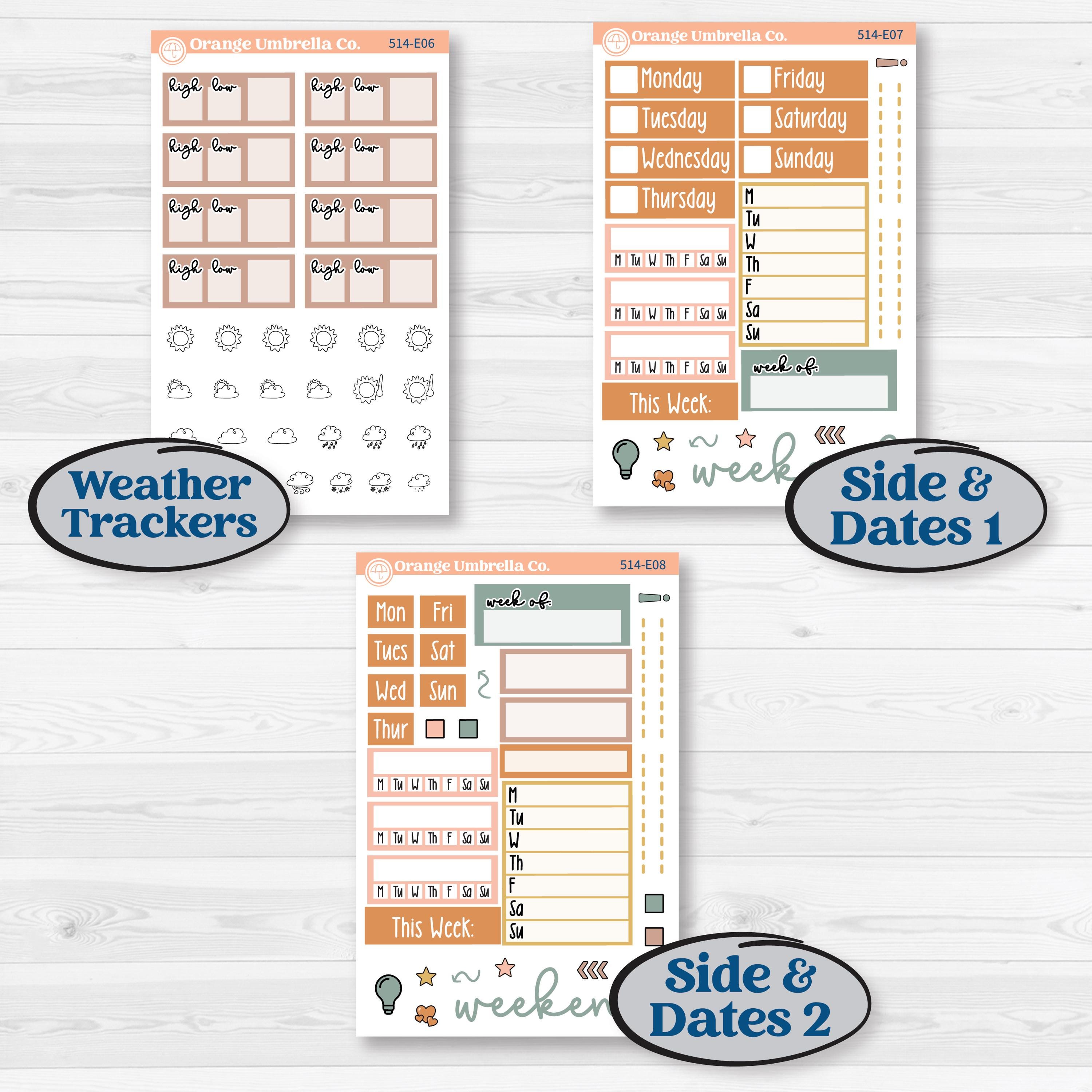 Early Spring Florals | Hobonichi Cousin Weekly & Daily Planner Kit Stickers | Grow | KIT-514-E