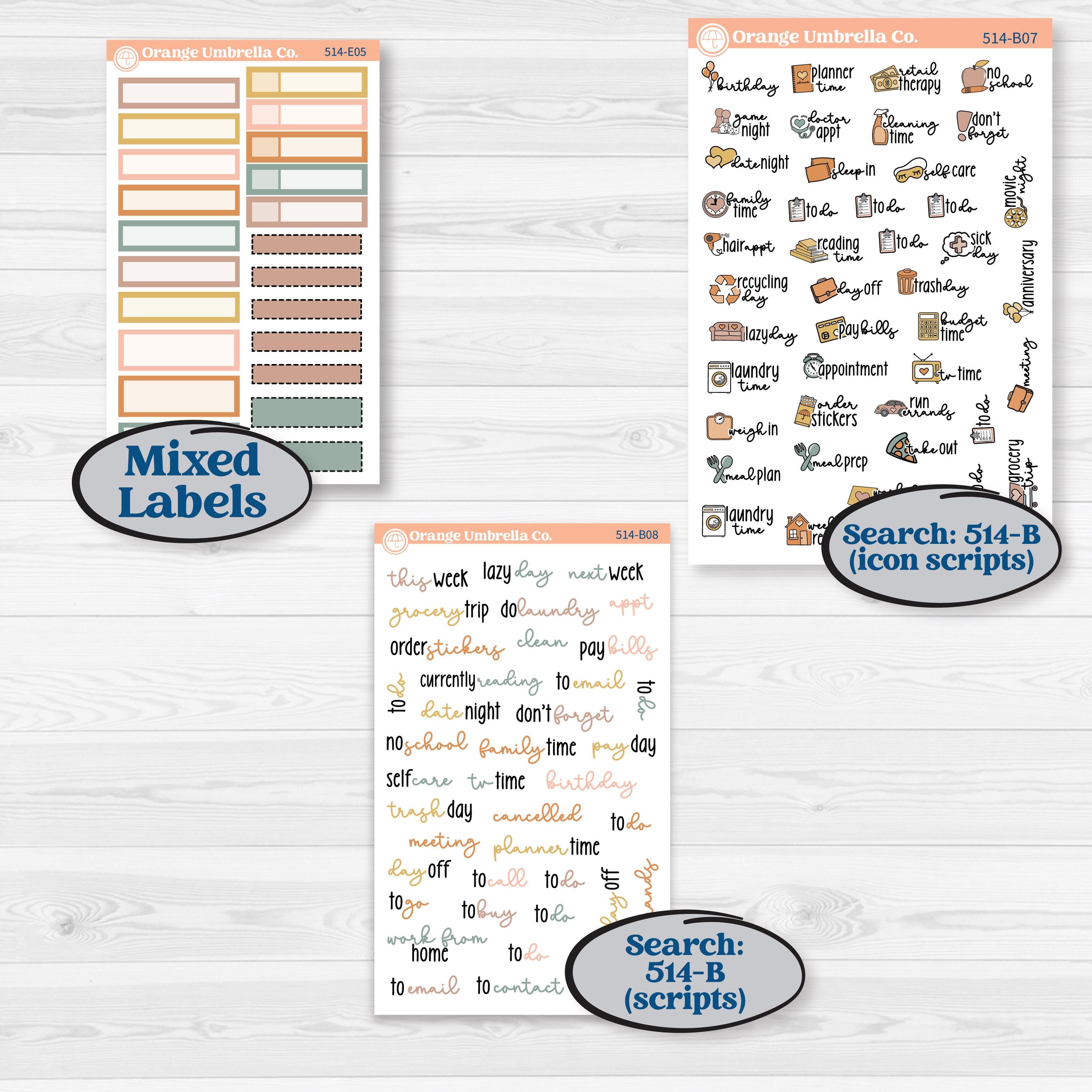 Early Spring Florals | Hobonichi Cousin Weekly & Daily Planner Kit Stickers | Grow | KIT-514-E