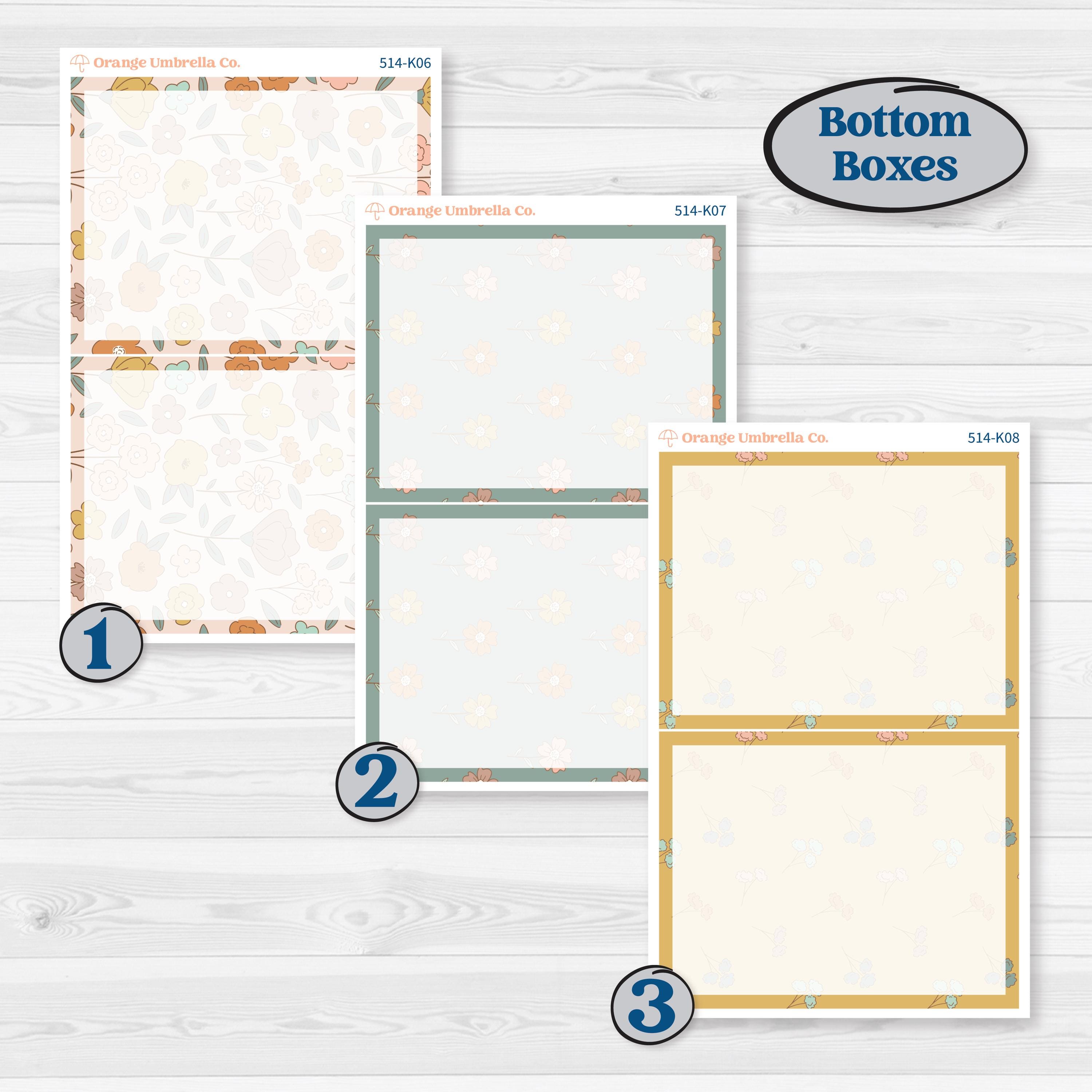 Early Spring Florals | 7x9 Erin Condren Daily Duo Planner Kit Stickers | Grow | KIT-514-K