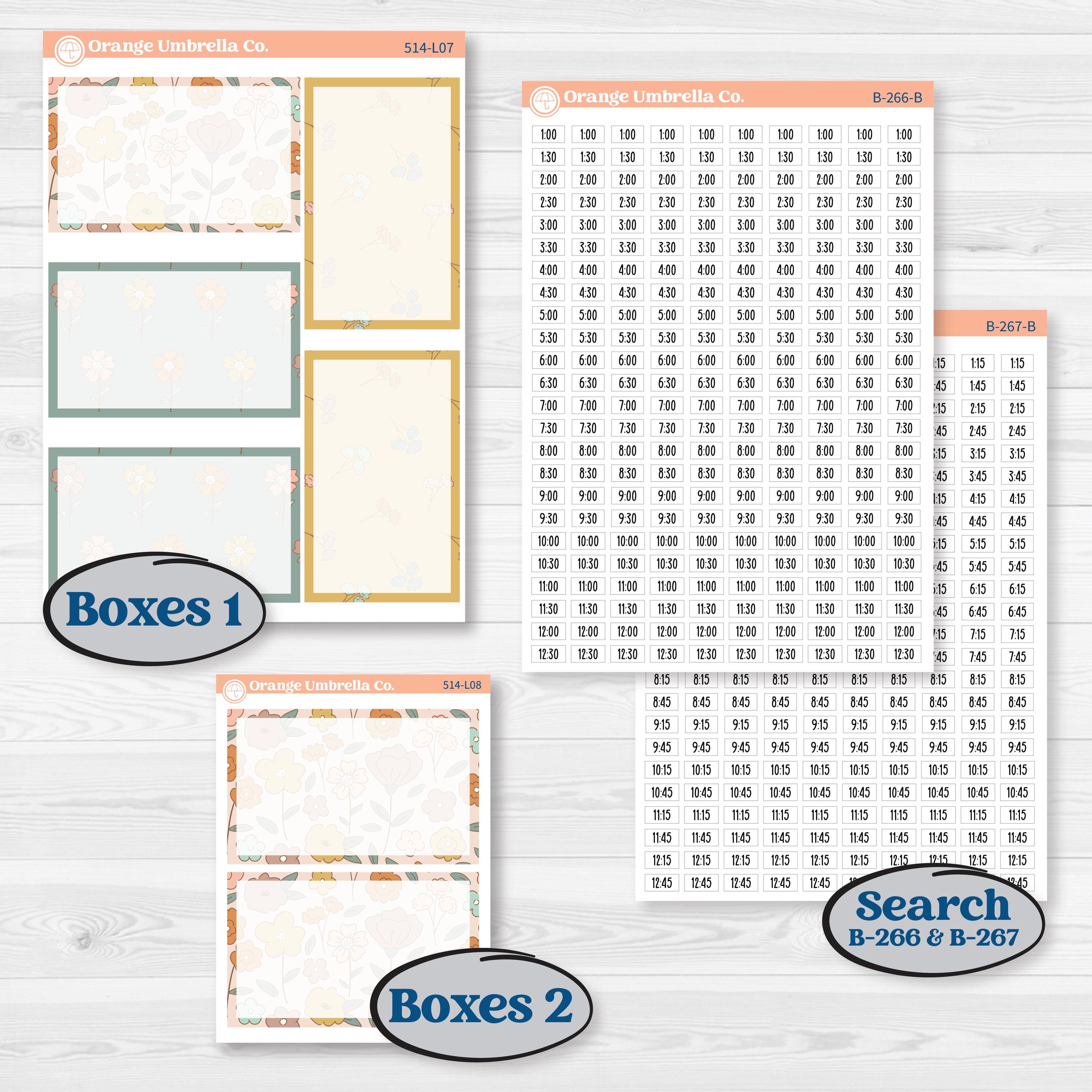 Early Spring Florals | 7x9 Plum Daily Planner Kit Stickers | Grow | KIT-514-L