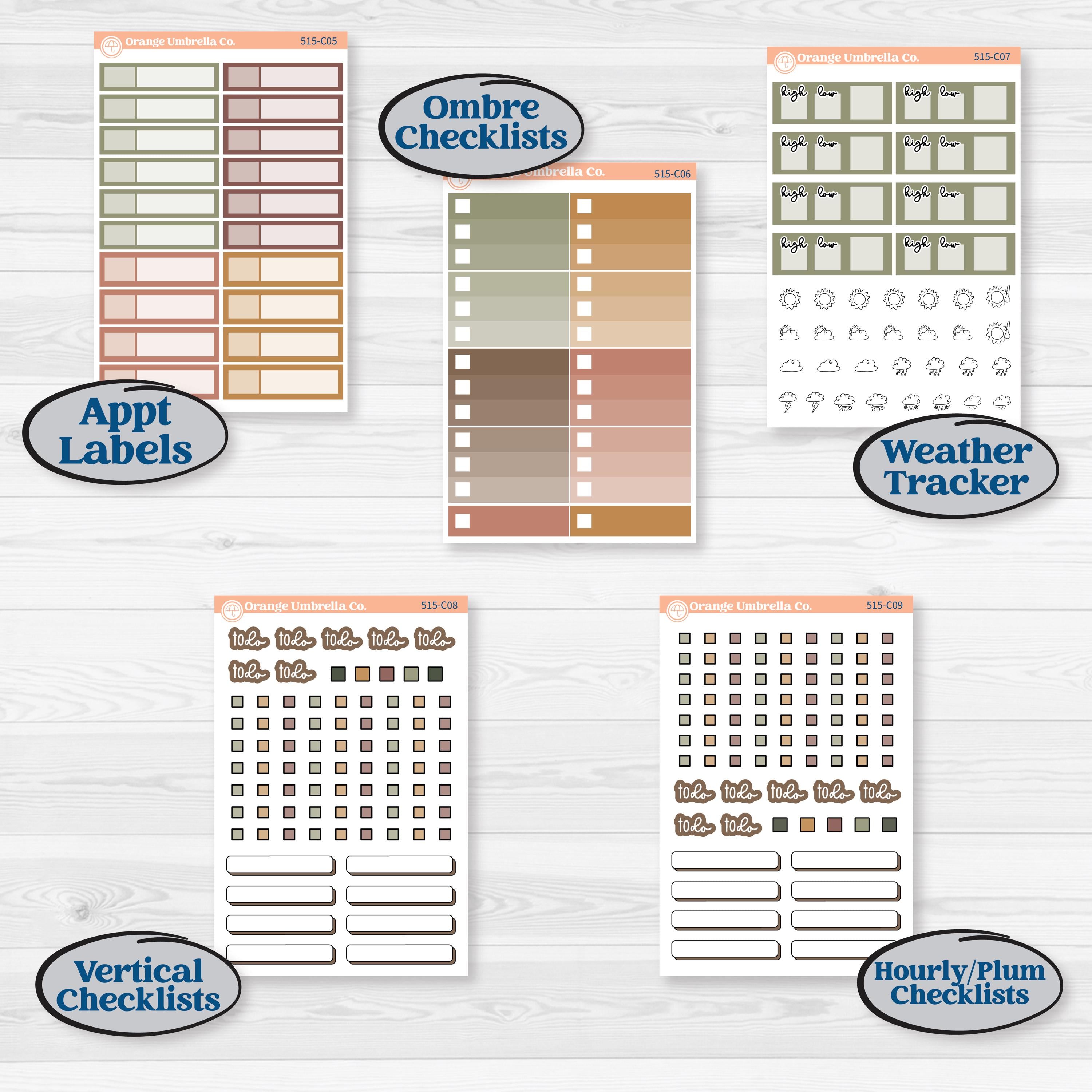 Houseplants & Plants Kit | Weekly Add-On Labels Planner Kit Stickers | Aloe There | KIT-515-C