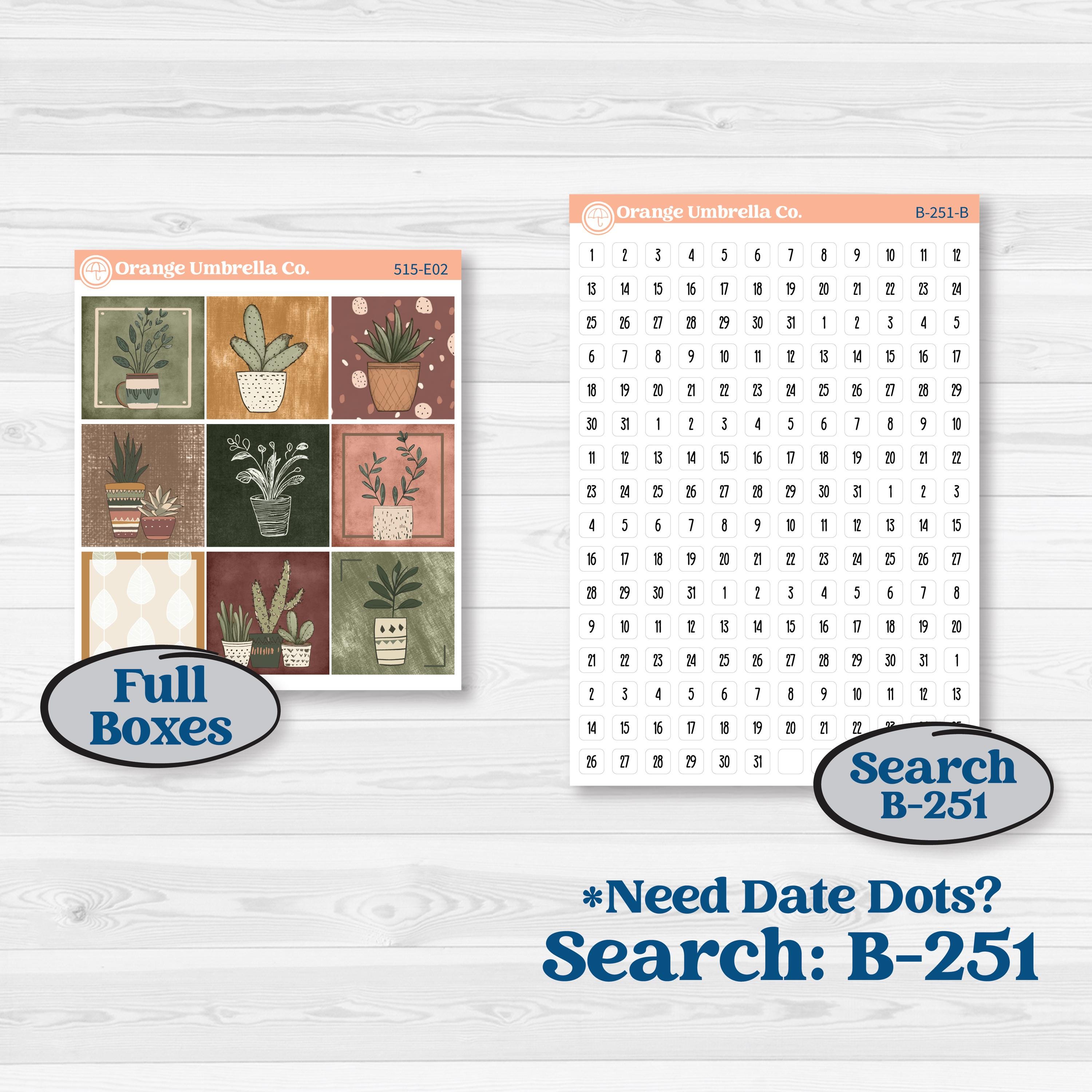 Houseplants & Plants Kit | Hobonichi Cousin Weekly Daily Planner Kit Stickers | Aloe There | KIT-515-E
