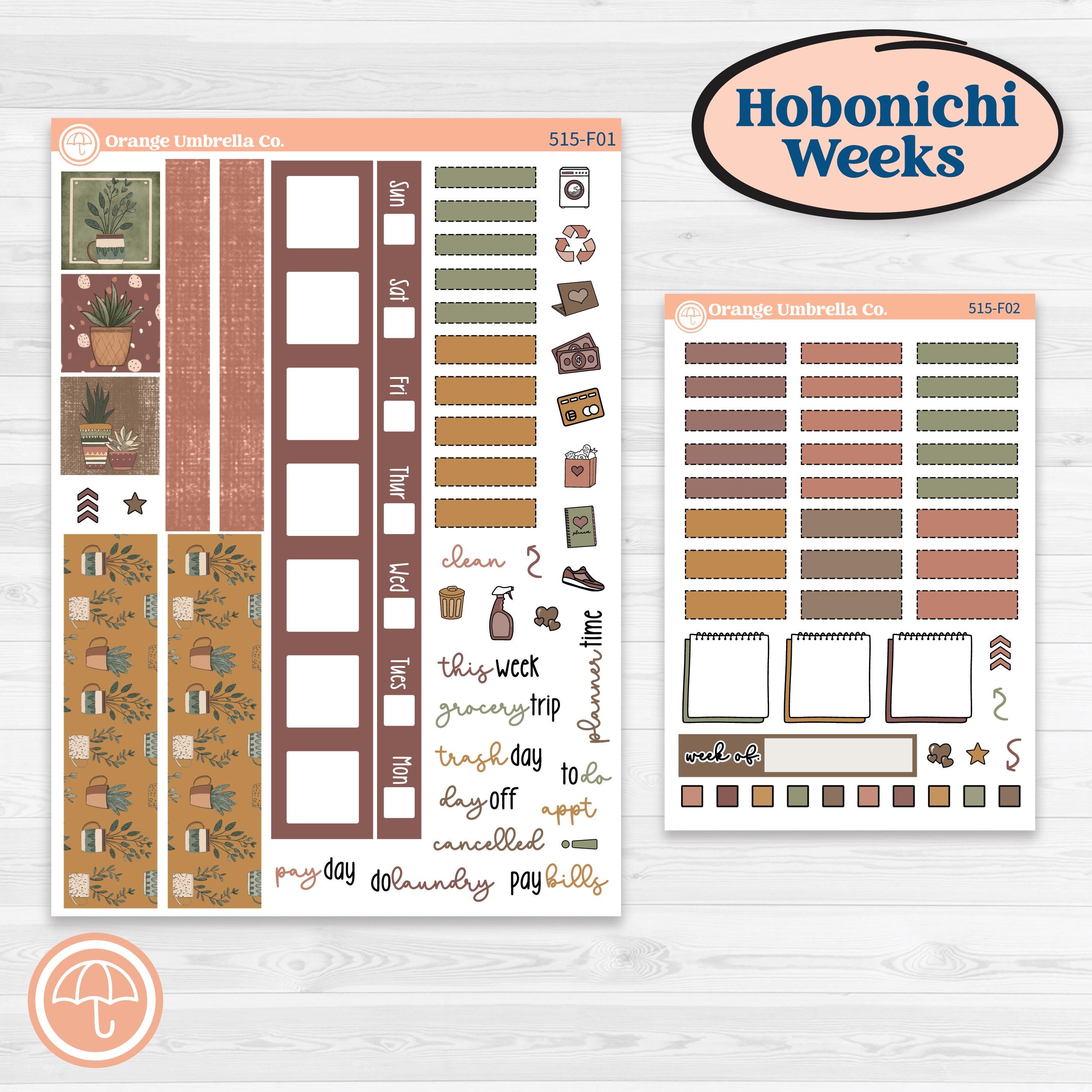 Houseplants & Plants Kit | Hobonichi Weeks Weekly Planner Kit Stickers | Aloe There | KIT-515-F